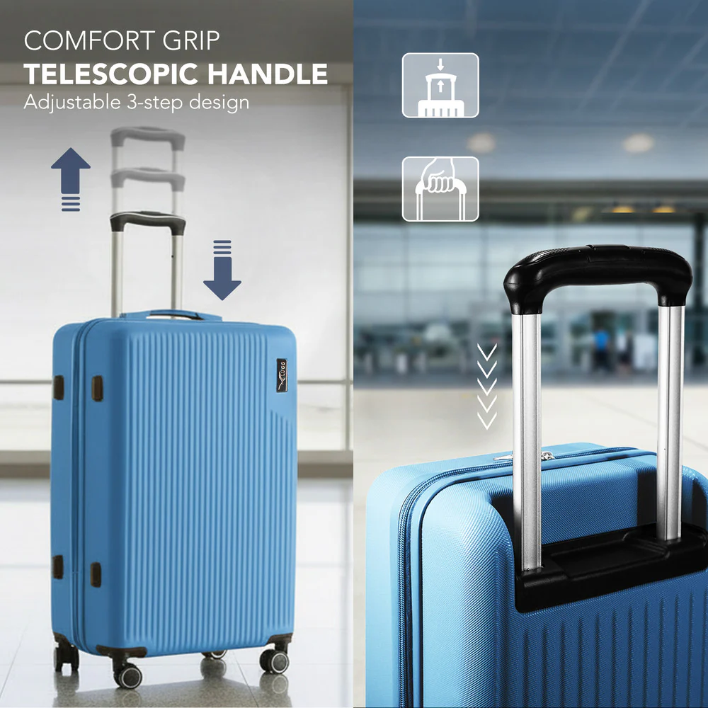LUGG 32inch Vacay Suitcase ABS Luggage with TSA Indent Lock, Aluminium Trolley Handle, 360° Spinner Wheels, Water-Resistant & Durable Material - Airline Compatible (86 x 31 x 58cm) - Skyblue - Image 7