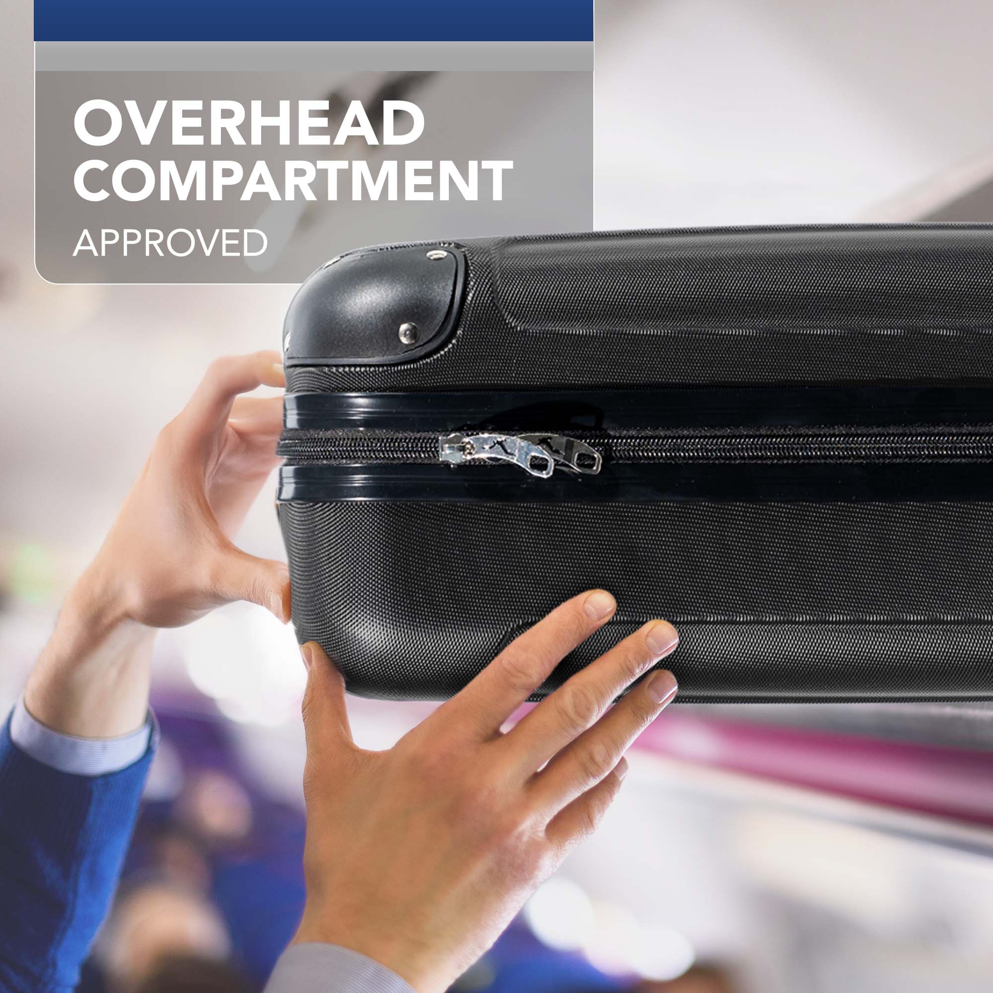 LUGG 40cm Skywander Lightweight Underseat Cabin Bag – Ryanair & EasyJet Approved Carry-On Suitcase, Durable ABS Hard Shell, Smooth Double Spinner Wheels, Water-Resistant & Compact Luggage, (40x30x20cm, without wheels) - Black - Image 7