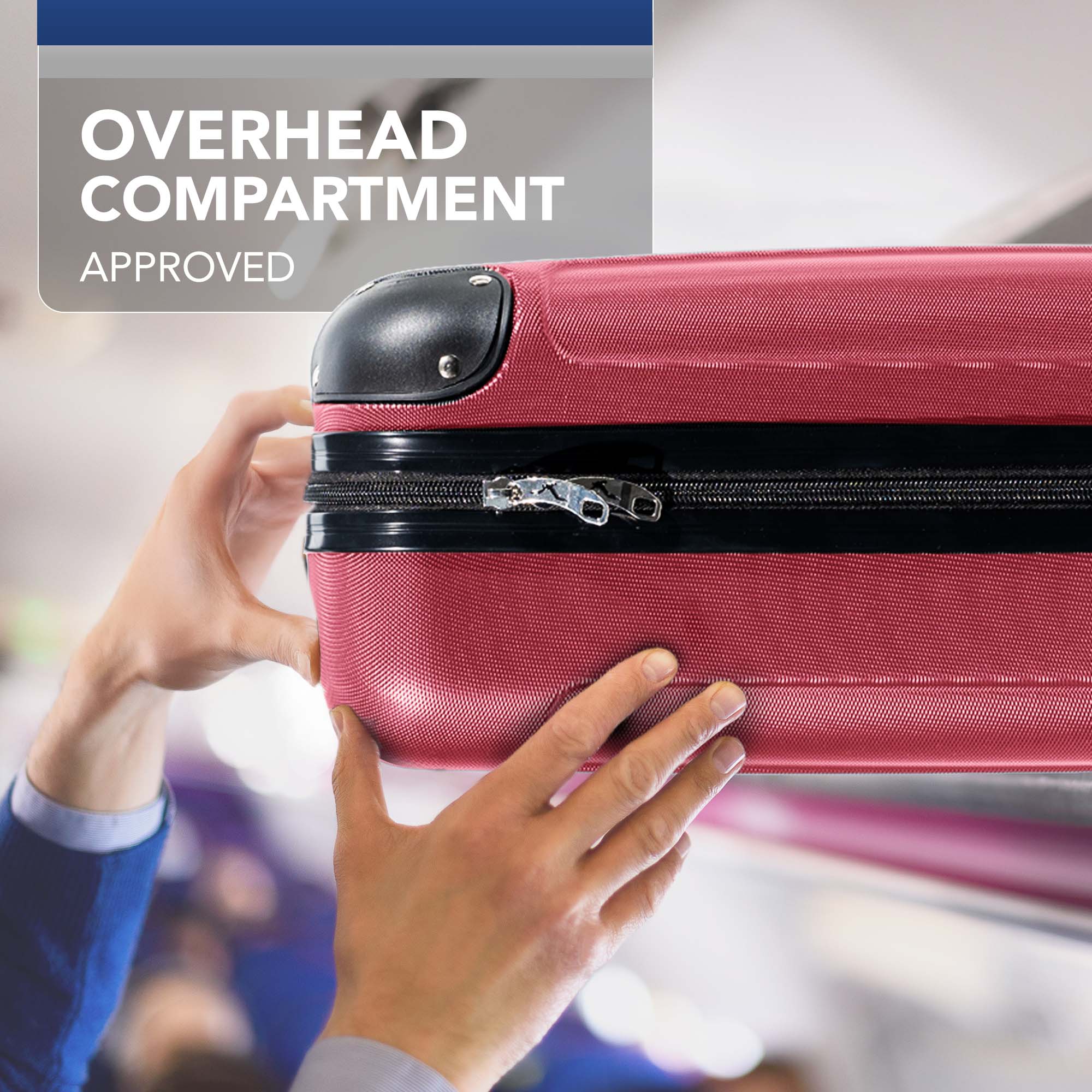 LUGG 40cm Skywander Lightweight Underseat Cabin Bag – Ryanair & EasyJet Approved Carry-On Suitcase, Durable ABS Hard Shell, Smooth Double Spinner Wheels, Water-Resistant & Compact Luggage (40x30x20cm, without wheels) - Burgundy - Image 7