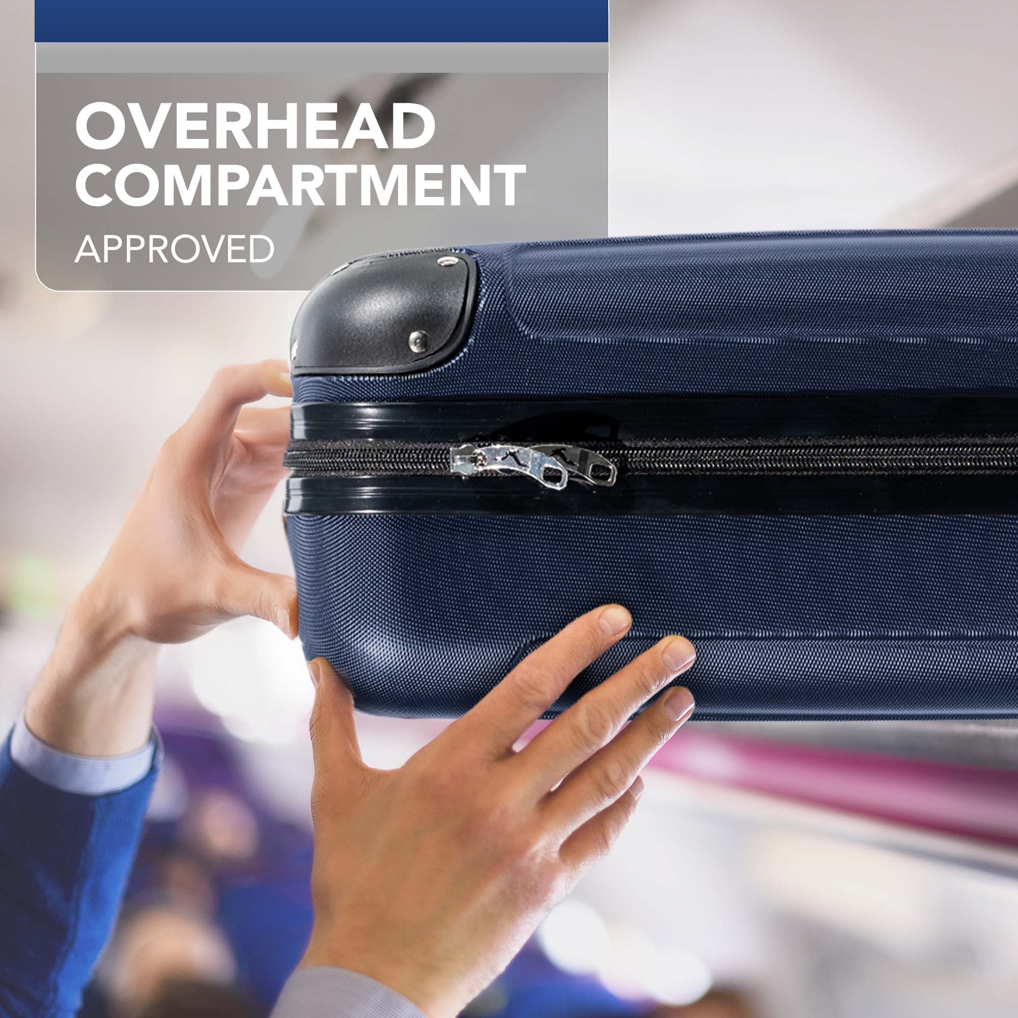 LUGG 40cm Skywander Lightweight Underseat Cabin Bag – Ryanair & EasyJet Approved Carry-On Suitcase, Durable ABS Hard Shell, Smooth Double Spinner Wheels, Water-Resistant & Compact Luggage (40x30x20cm, without wheels) - Midnight Blue - Image 7