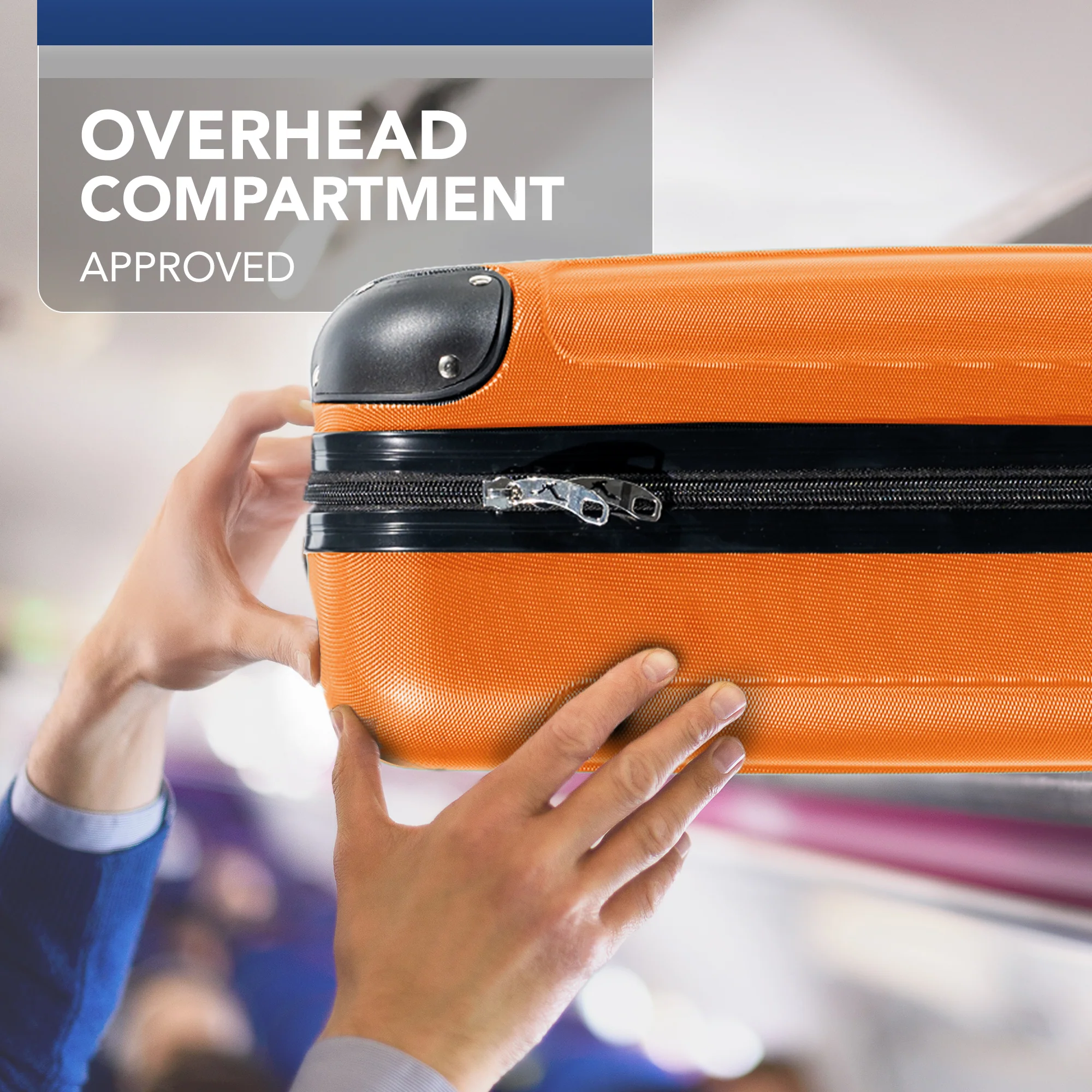 LUGG 40cm Skywander Lightweight Underseat Cabin Bag – Ryanair & EasyJet Approved Carry-On Suitcase, Durable ABS Hard Shell, Smooth Double Spinner Wheels, Water-Resistant & Compact Luggage (40x30x20cm, without wheels) - Orange - Image 6