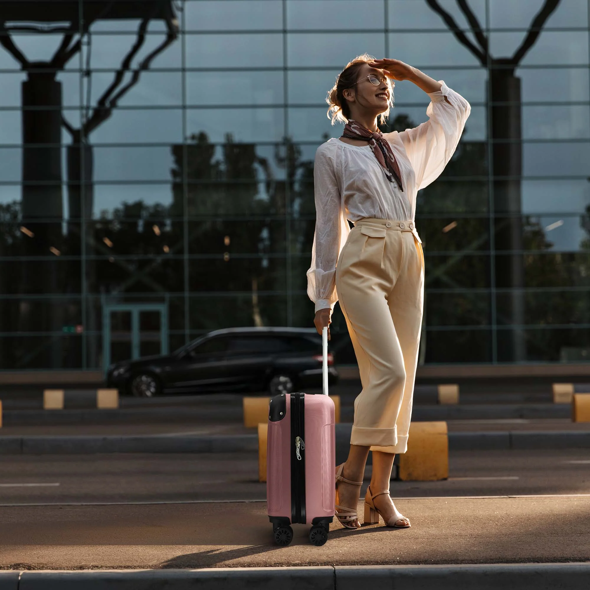 LUGG 40cm Skywander Lightweight Underseat Cabin Bag – Ryanair & EasyJet Approved Carry-On Suitcase, Durable ABS Hard Shell, Smooth Double Spinner Wheels, Water-Resistant & Compact Luggage (40x30x20cm, without wheels) - Rose Gold - Image 6