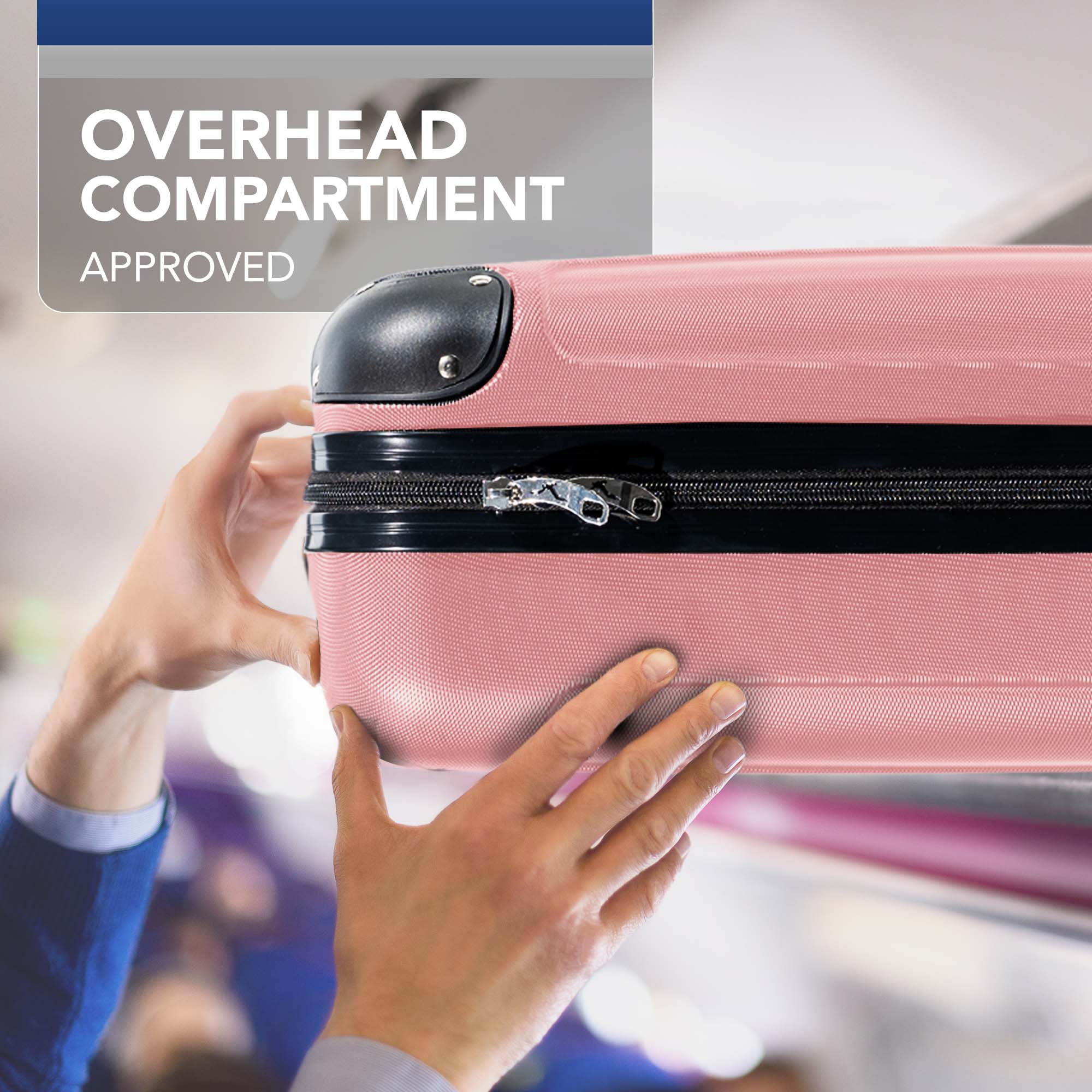 LUGG 40cm Skywander Lightweight Underseat Cabin Bag – Ryanair & EasyJet Approved Carry-On Suitcase, Durable ABS Hard Shell, Smooth Double Spinner Wheels, Water-Resistant & Compact Luggage (40x30x20cm, without wheels) - Rose Gold - Image 7