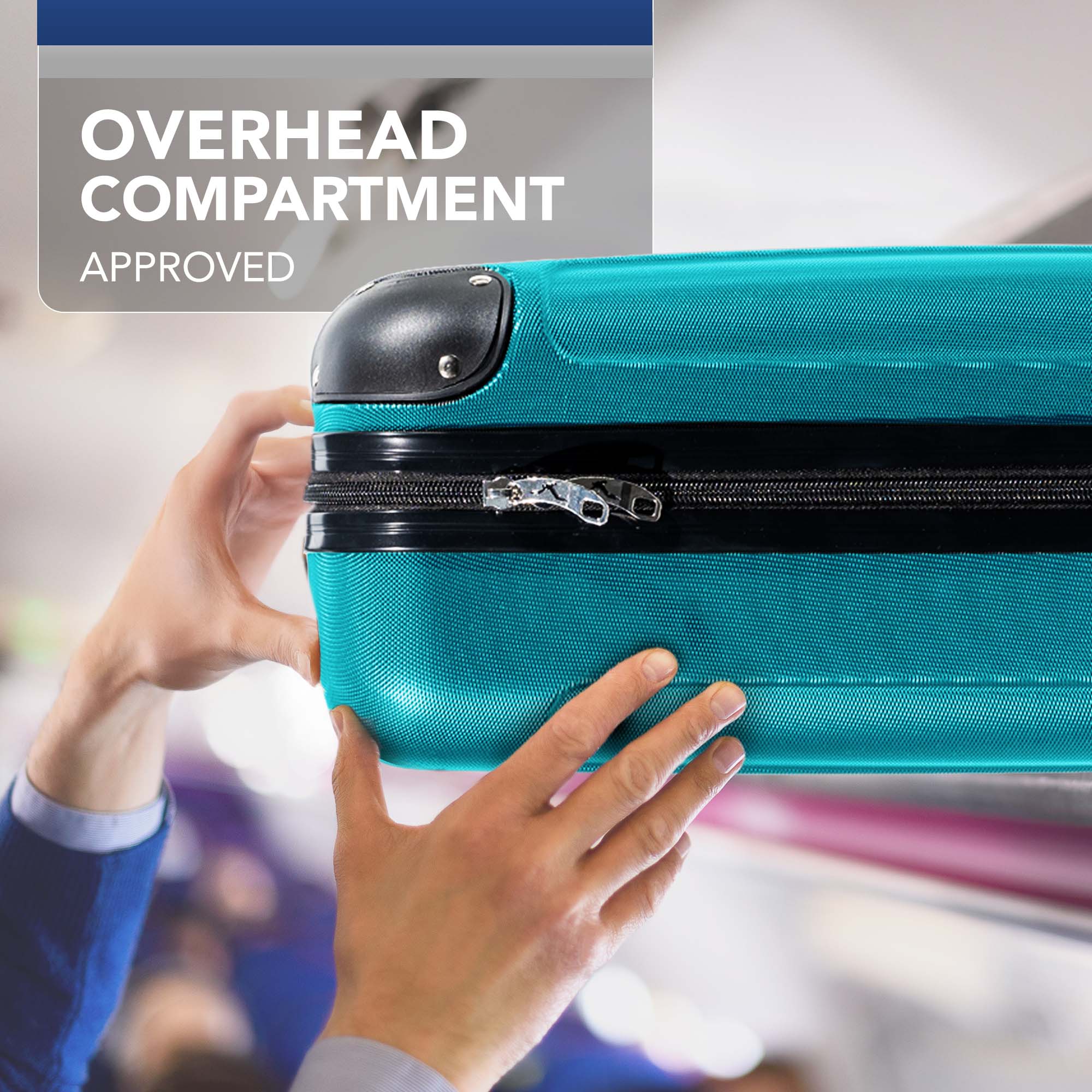 LUGG 40cm Skywander Lightweight Underseat Cabin Bag – Ryanair & EasyJet Approved Carry-On Suitcase, Durable ABS Hard Shell, Smooth Double Spinner Wheels, Water-Resistant & Compact Luggage (40x30x20cm, without wheels) - Teal - Image 7