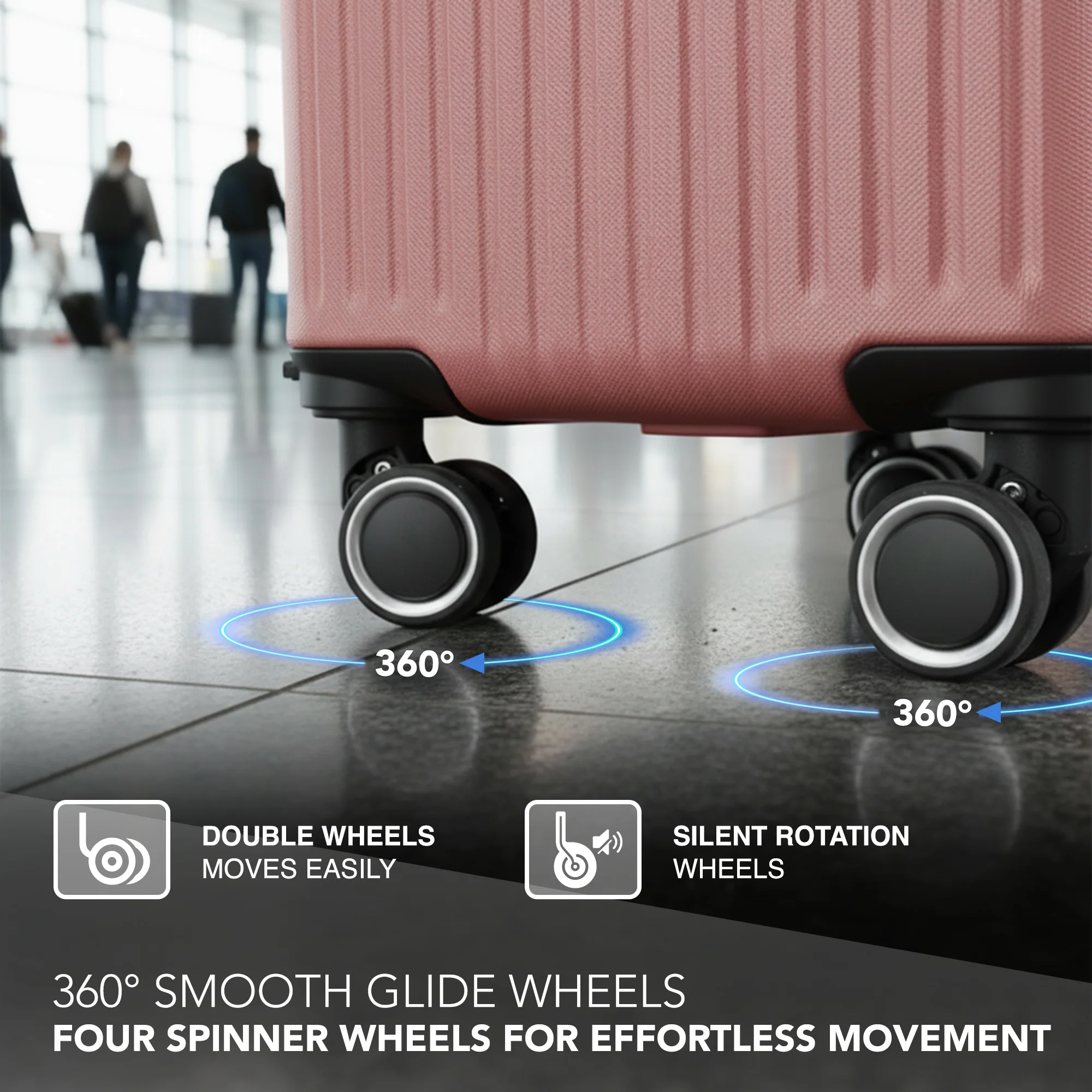 LUGG 40cm Vacay Suitcase ABS Luggage, Aluminium Trolley Handle, 360° Spinner Wheels, Water-Resistant & Durable Material - Airline Compatible (40 x 30 x 20cm)- Clay - Image 6