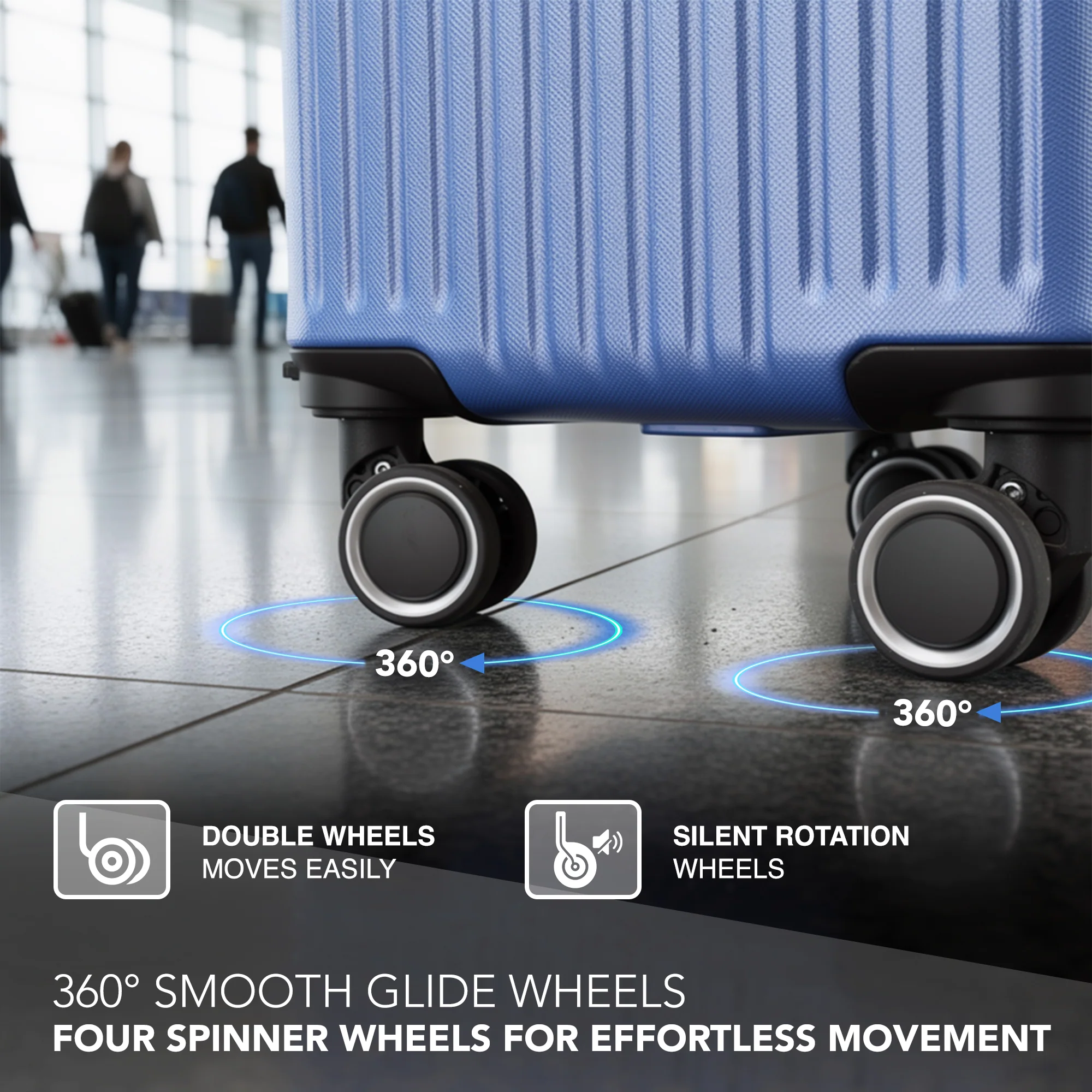 LUGG 40cm Vacay Suitcase ABS Luggage, Aluminium Trolley Handle, 360° Spinner Wheels, Water-Resistant & Durable Material - Airline Compatible (40 x 30 x 20cm)- Dusk - Image 6