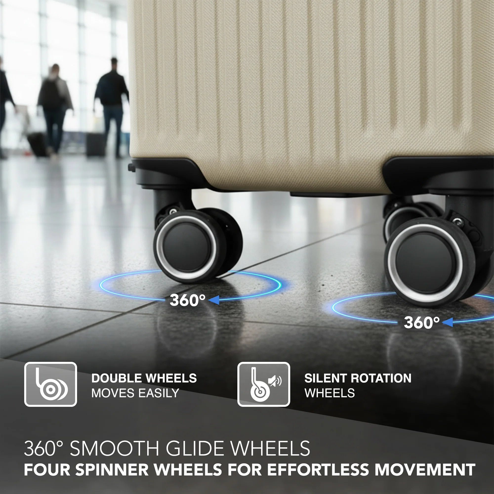 LUGG 40cm Vacay Suitcase ABS Luggage, Aluminium Trolley Handle, 360° Spinner Wheels, Water-Resistant & Durable Material - Airline Compatible (40 x 30 x 20cm)- Earth - Image 6