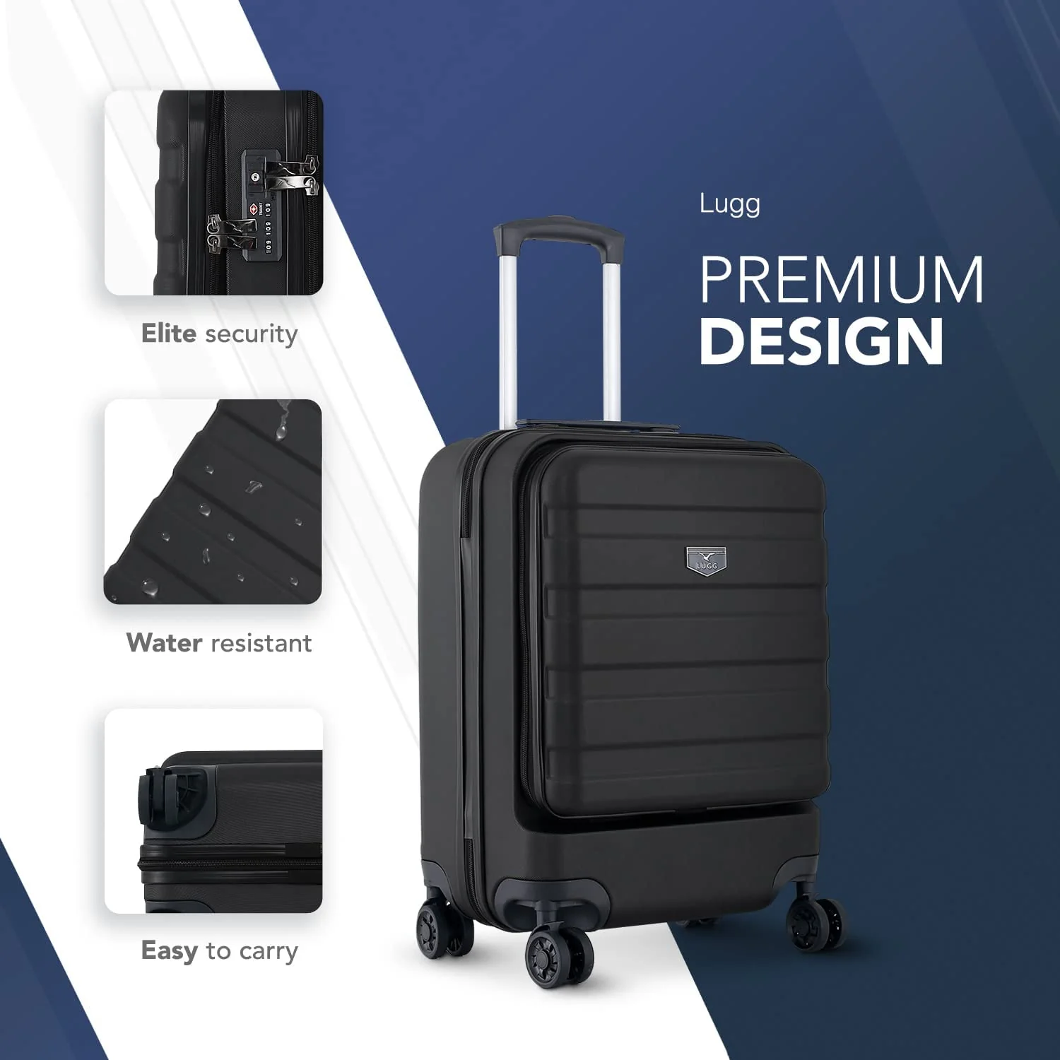 ABS Hard Shell Suitcase with Front Pocket - Image 5