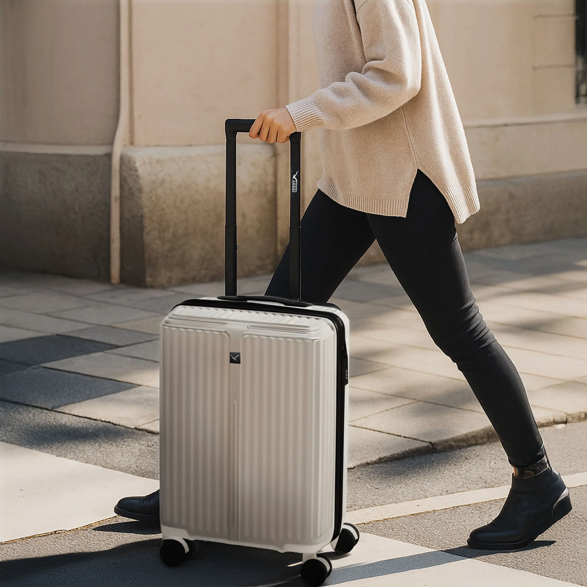 Air Glide 20" Cabin Suitcase - 55 x 38 x 23cm in Ivory - Image 9