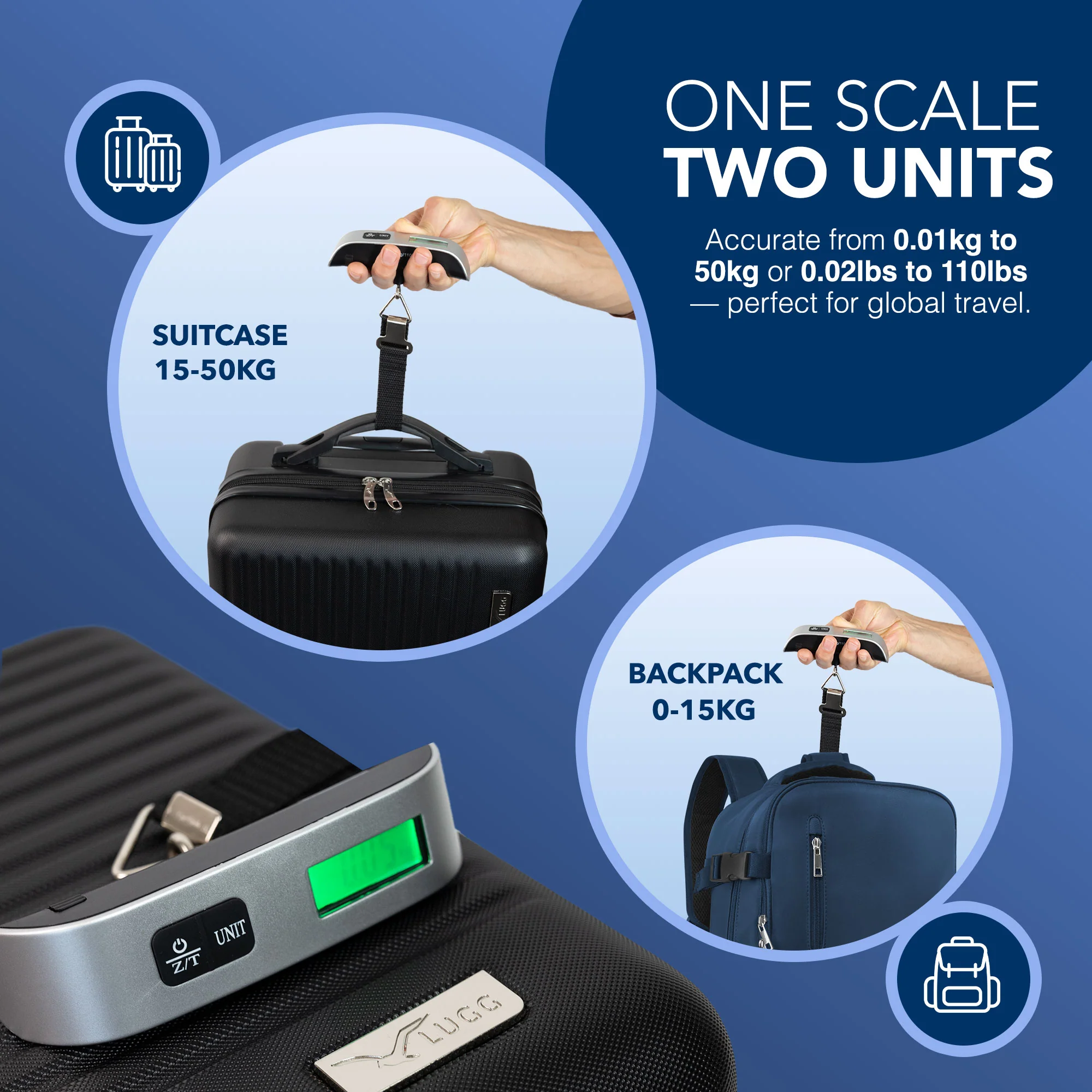 LUGG Digital Portable Luggage Scale - 50kg/110lbs Capacity - Image 6
