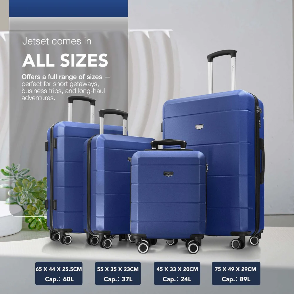 LUGG Jetset 24” Lightweight Travel Carry On Suitcase, ABS, Water Resistant & TSA Lock, Easyjet Overhead- Blue - Image 8
