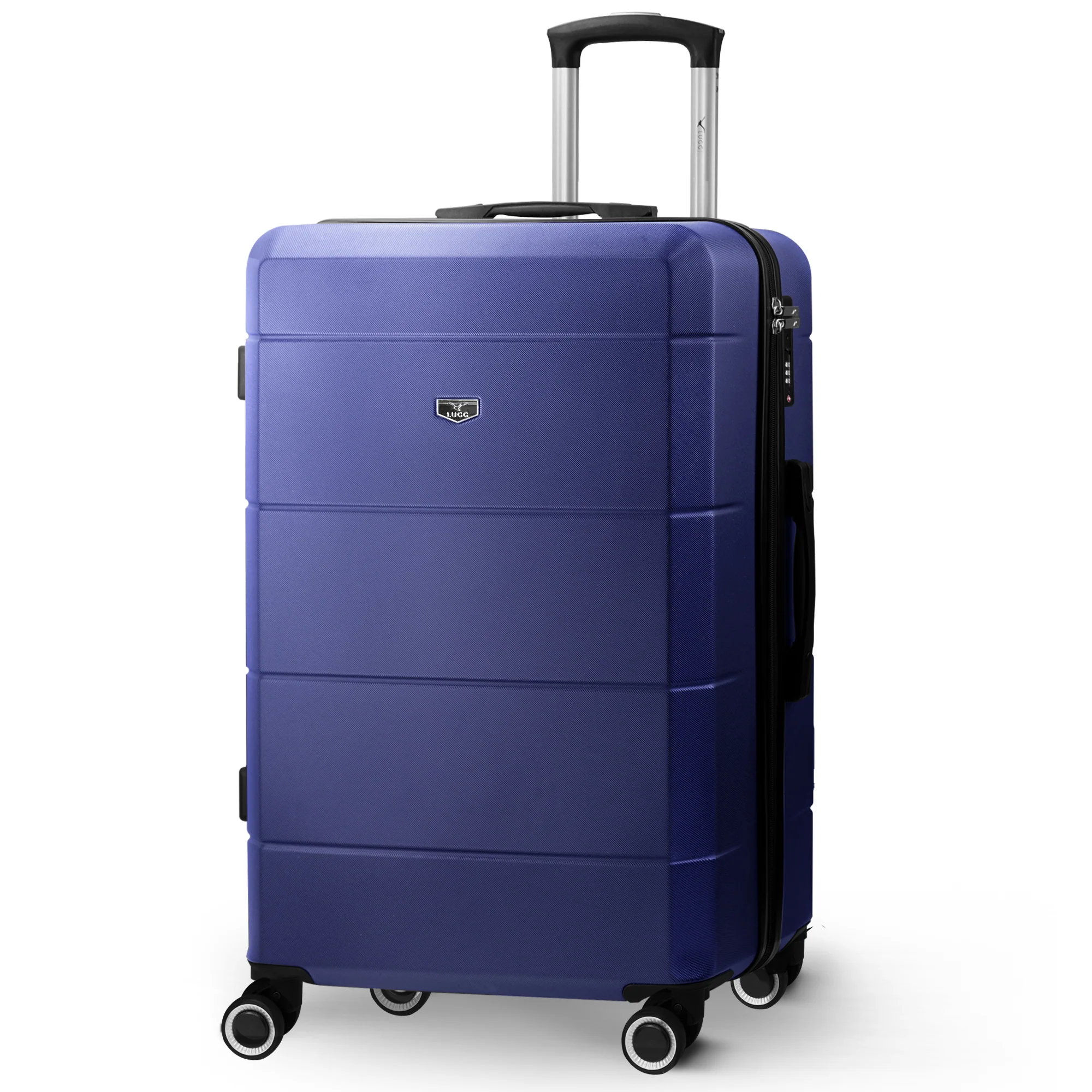 LUGG Jetset 24â Lightweight Travel Carry On Suitcase, ABS, Water Resistant & TSA Lock, Easyjet Overhead- Midnight Blue