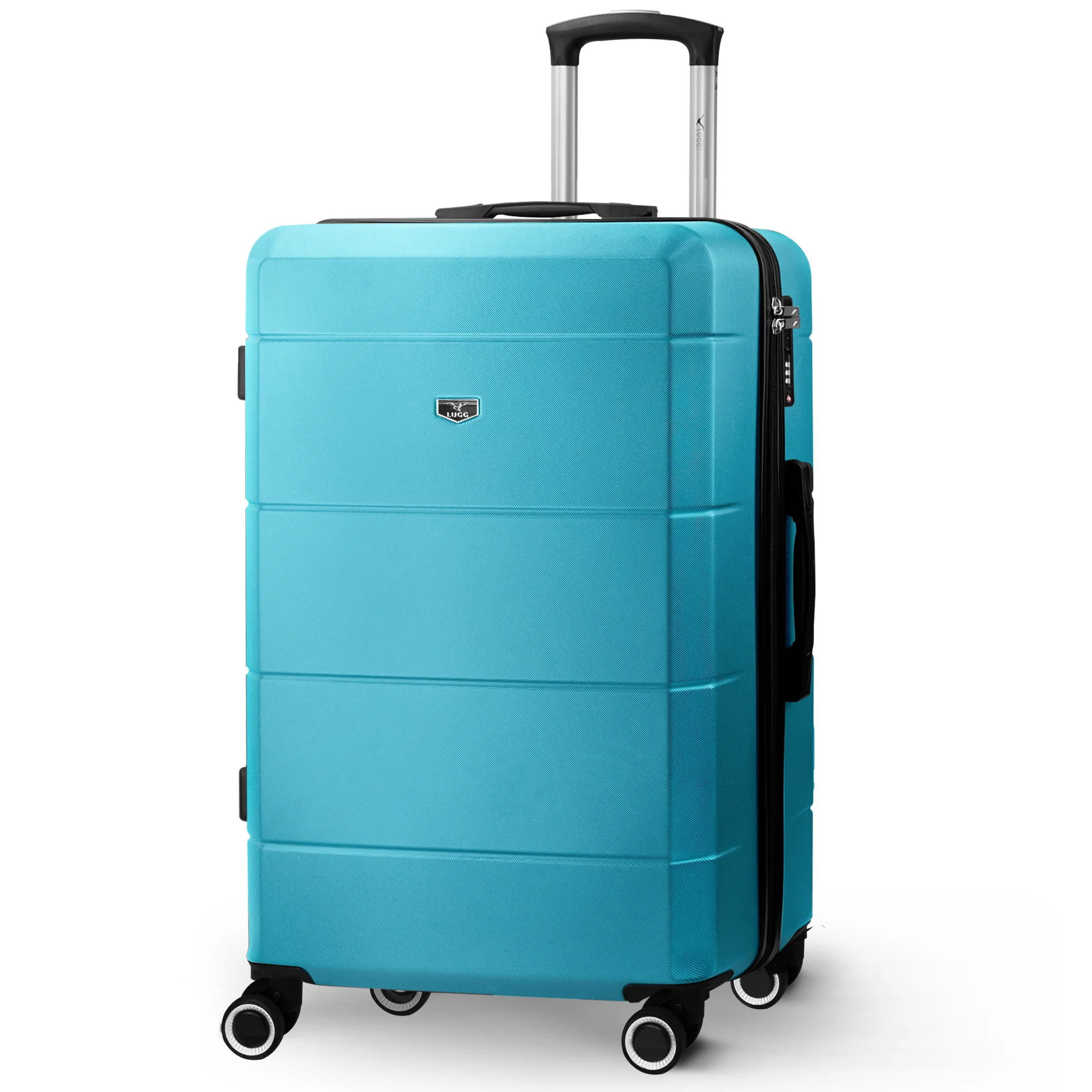 LUGG Jetset 24â Lightweight Travel Carry On Suitcase, ABS, Water Resistant & TSA Lock, Easyjet Overhead- Teal