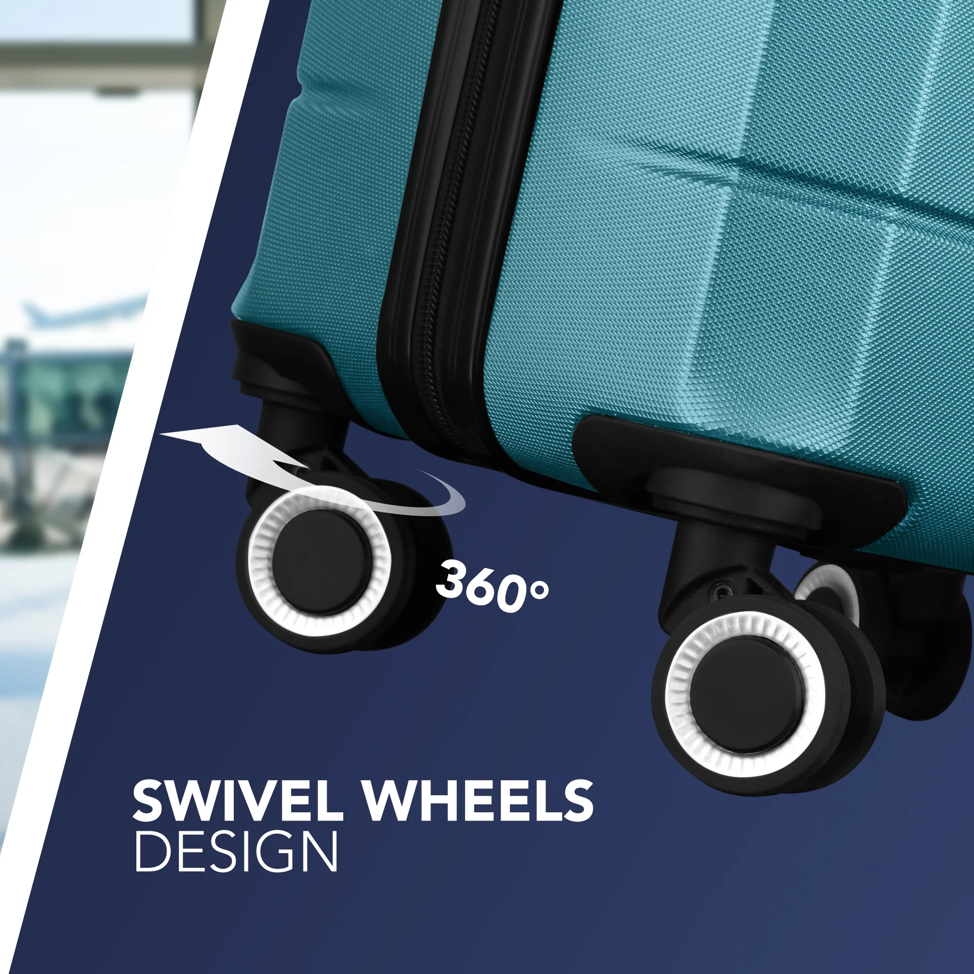 LUGG Jetset 24â Lightweight Travel Carry On Suitcase, ABS, Water Resistant & TSA Lock, Easyjet Overhead- Teal - Image 5