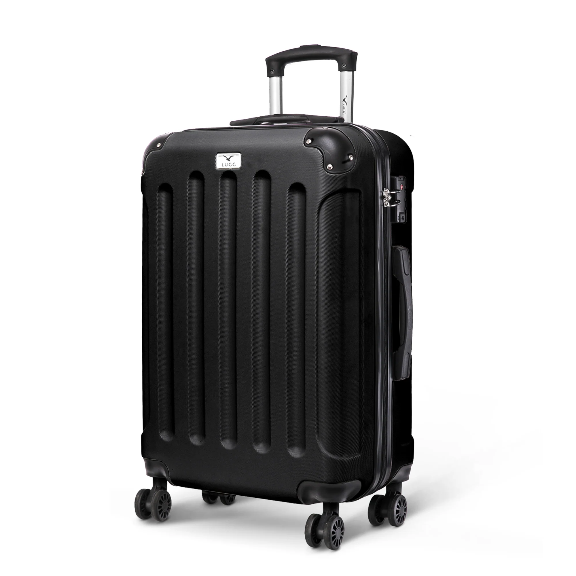 LUGG Skywander 24” Lightweight Underseat Cabin Bag - 67cm x 44cm x 26cm – EasyJet Approved Carry-On Suitcase, Durable ABS Hard Shell- Black