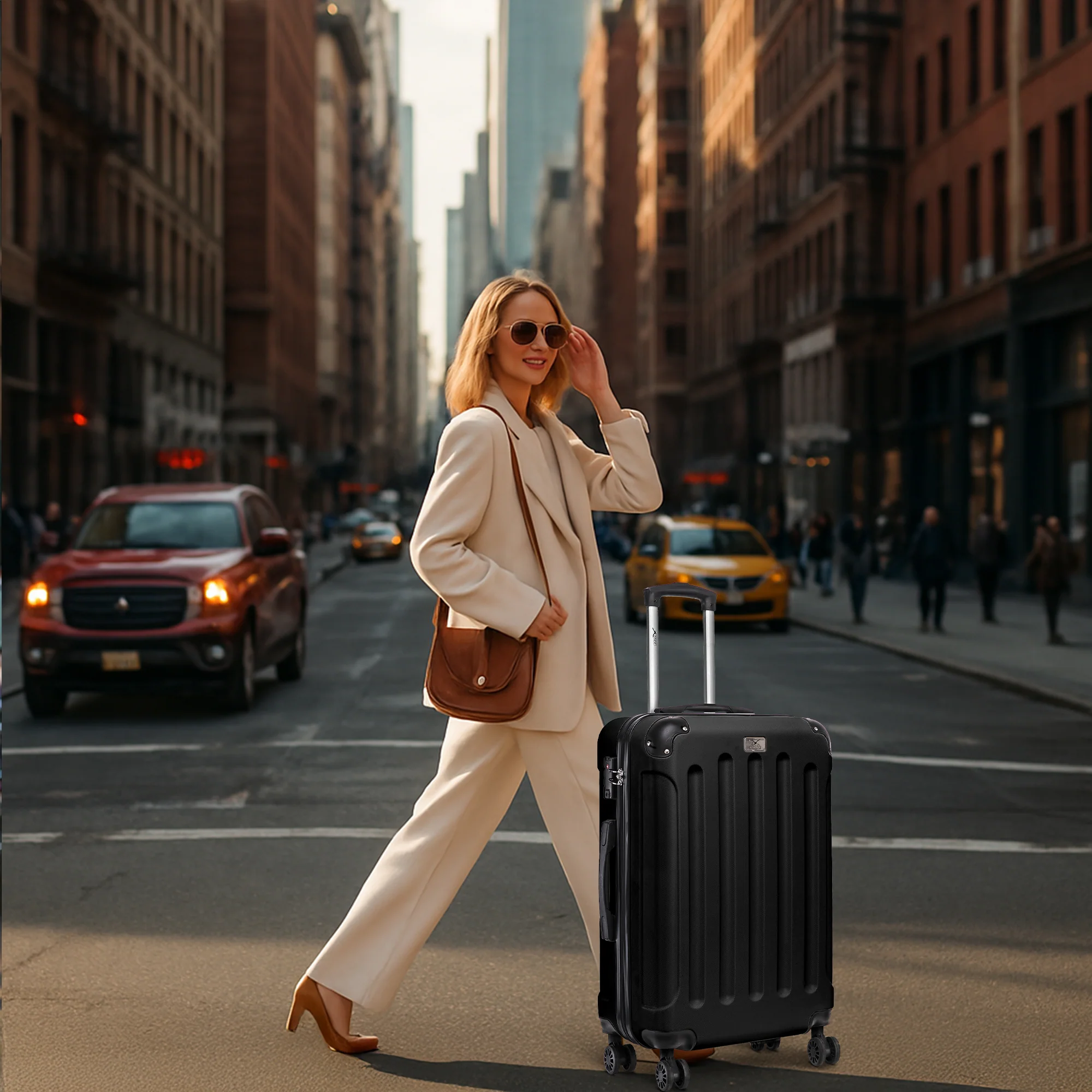 LUGG Skywander 24” Lightweight Underseat Cabin Bag - 67cm x 44cm x 26cm – EasyJet Approved Carry-On Suitcase, Durable ABS Hard Shell- Black - Image 6