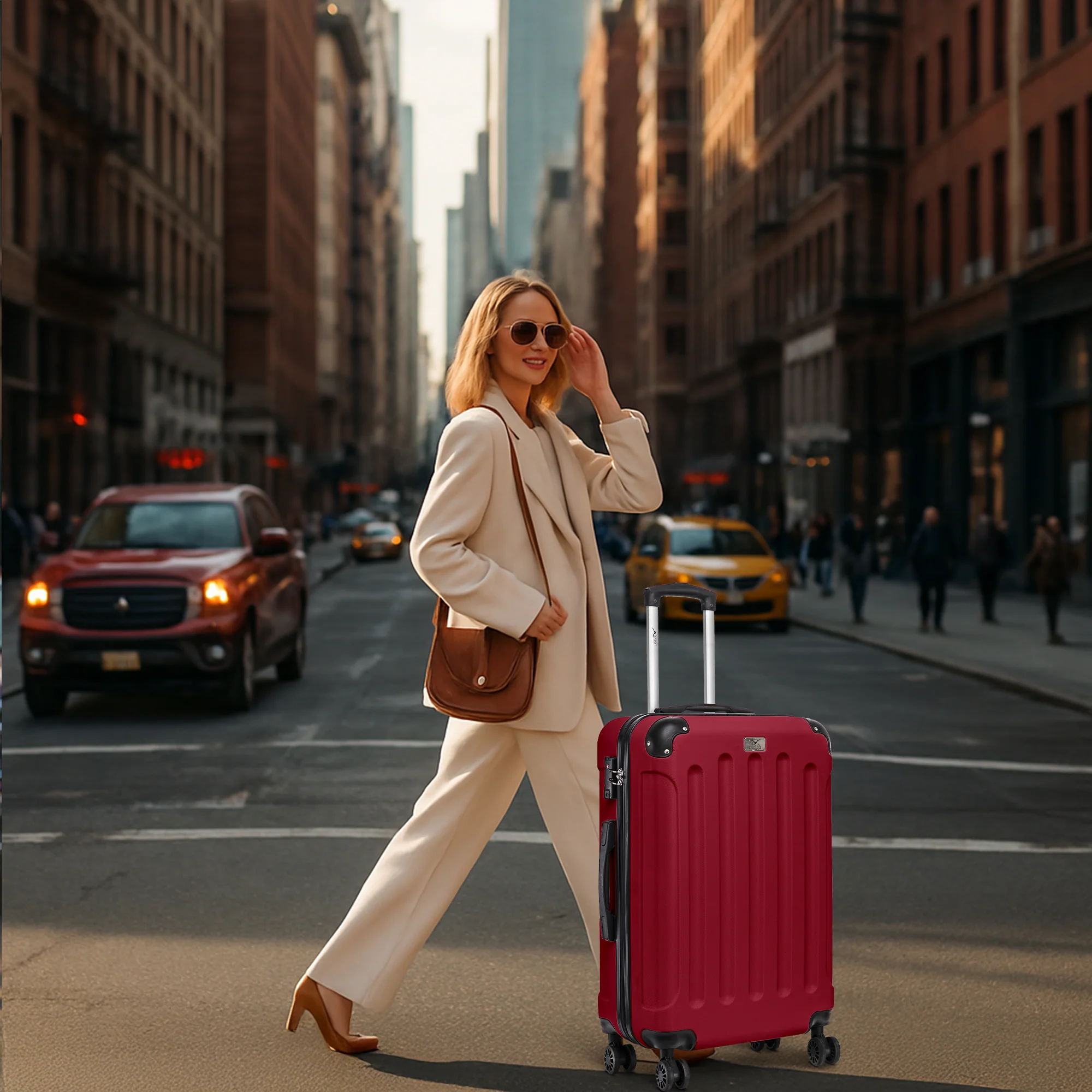 LUGG Skywander 24” Lightweight Underseat Cabin Bag - 67cm x 44cm x 26cm – EasyJet Approved Carry-On Suitcase, Durable ABS Hard Shell- Burgundy - Image 6