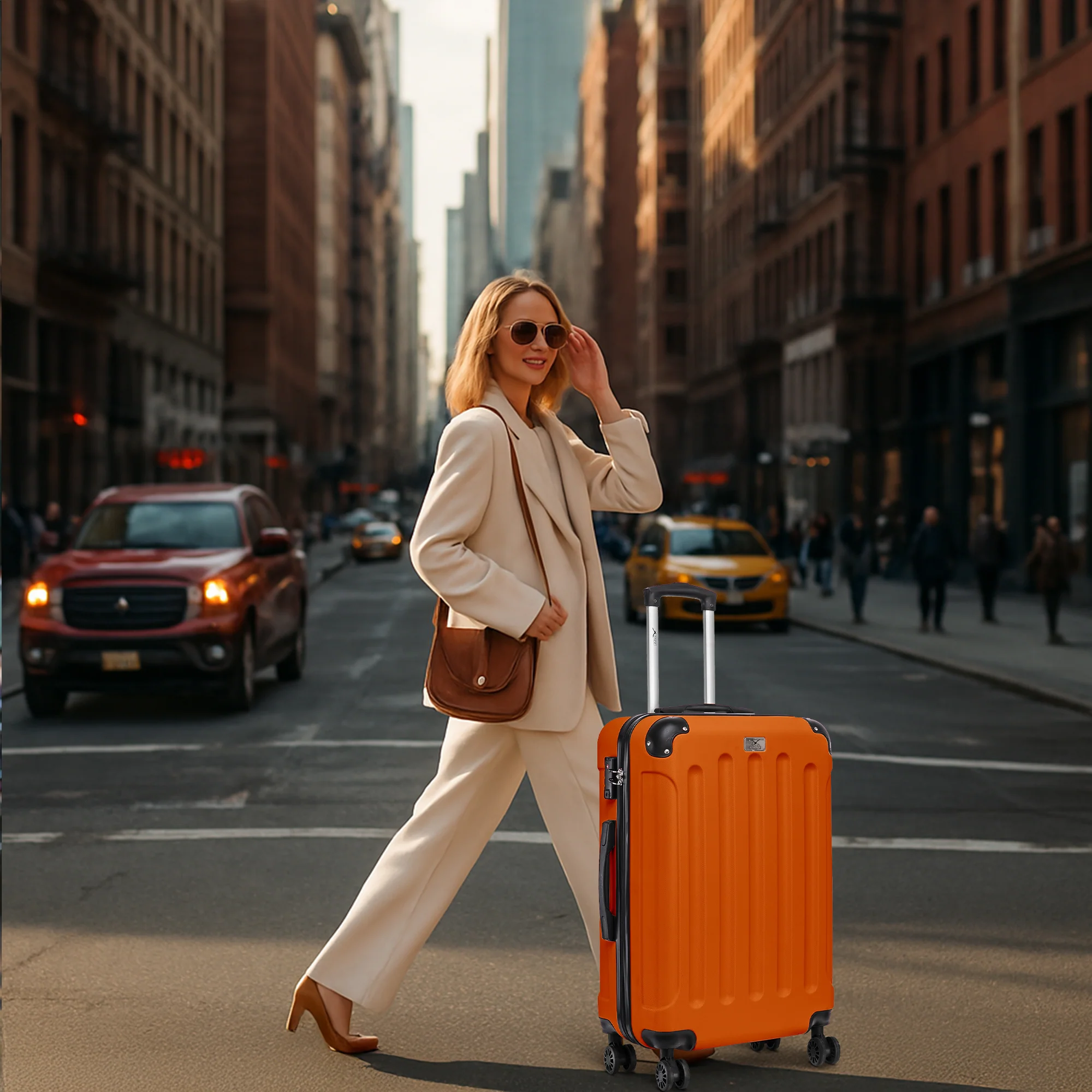 LUGG Skywander 24” Lightweight Underseat Cabin Bag - 67cm x 44cm x 26cm – EasyJet Approved Carry-On Suitcase, Durable ABS Hard Shell- Orange - Image 6