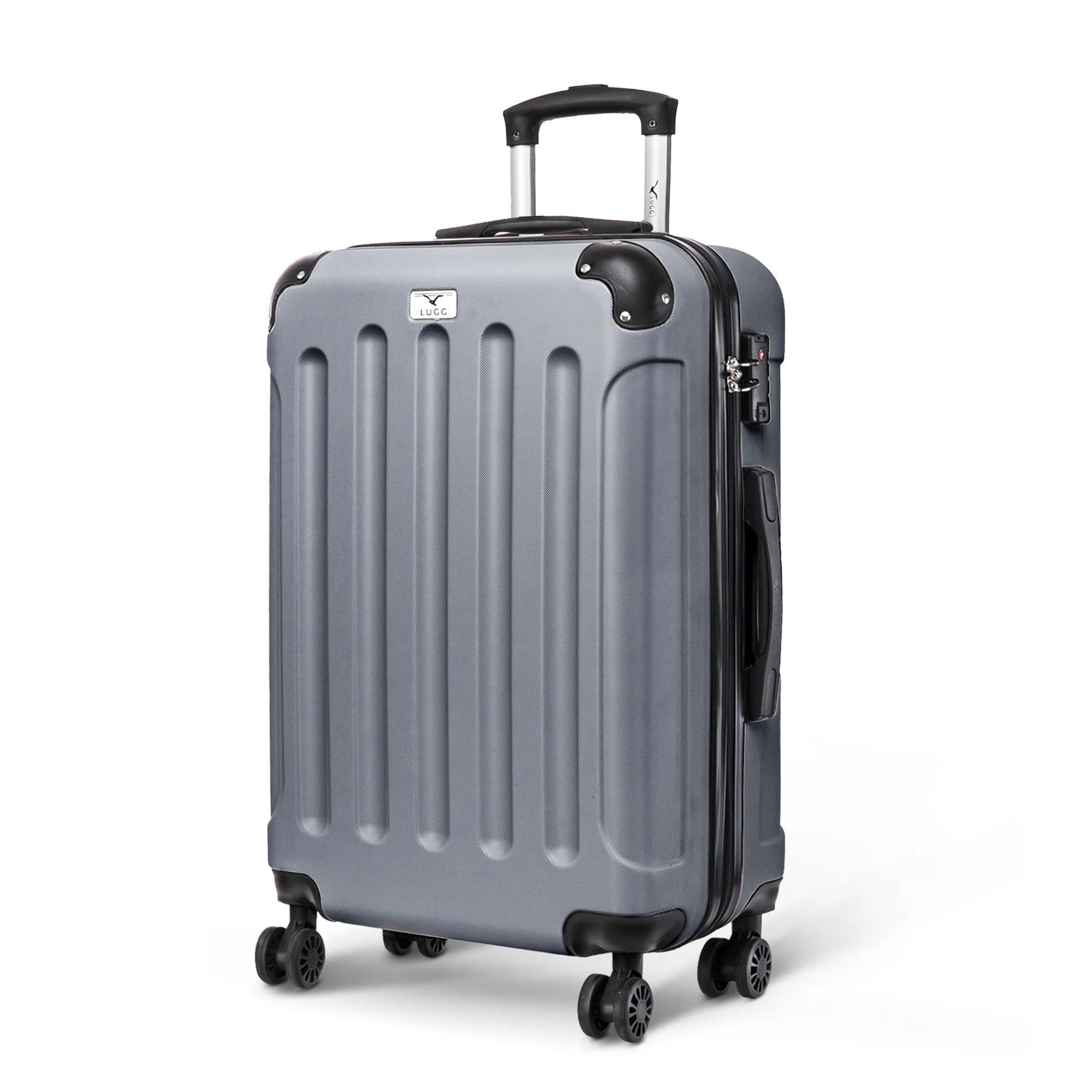LUGG Skywander 24” Lightweight Underseat Cabin Bag - 67cm x 44cm x 26cm – EasyJet Approved Carry-On Suitcase, Durable ABS Hard Shell- Silver