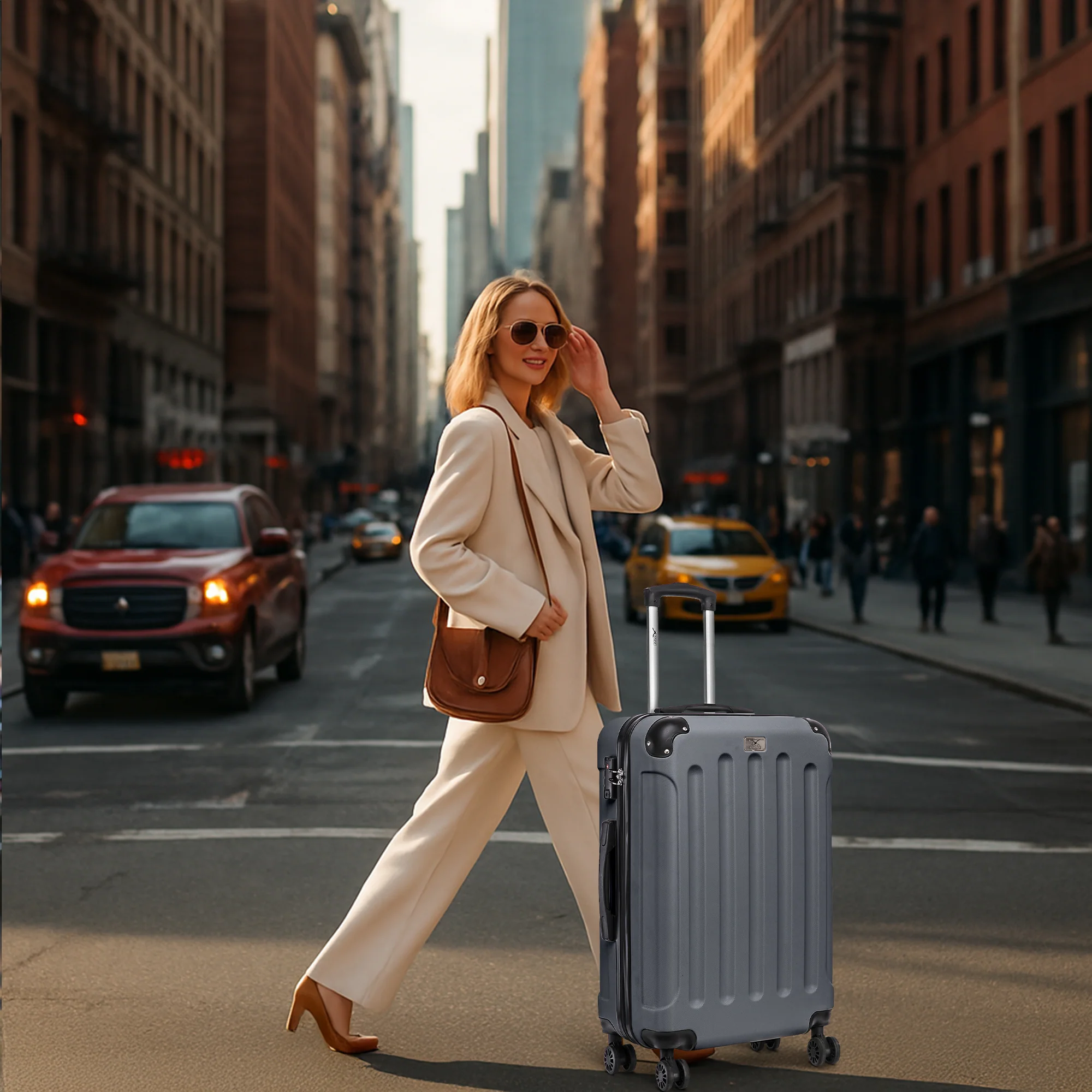 LUGG Skywander 24” Lightweight Underseat Cabin Bag - 67cm x 44cm x 26cm – EasyJet Approved Carry-On Suitcase, Durable ABS Hard Shell- Silver - Image 6