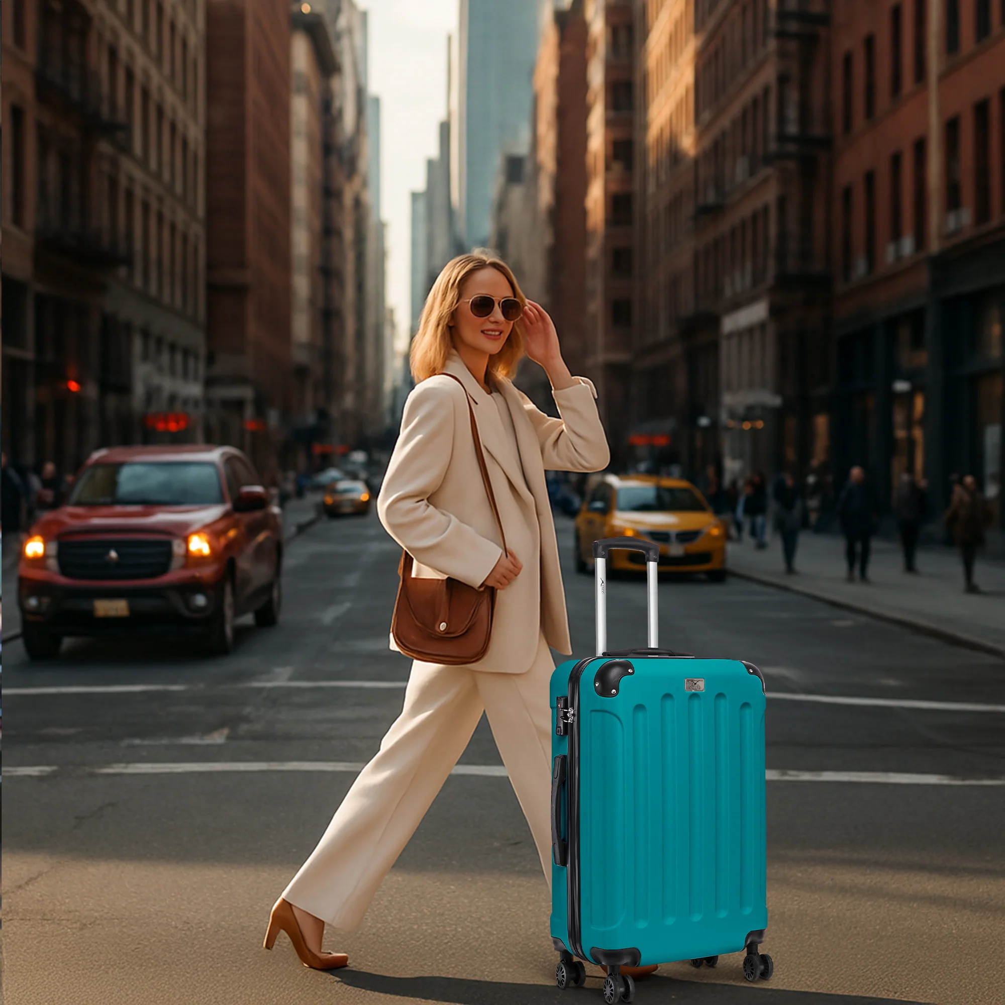 LUGG Skywander 24” Lightweight Underseat Cabin Bag - 67cm x 44cm x 26cm – EasyJet Approved Carry-On Suitcase, Durable ABS Hard Shell- Teal - Image 6