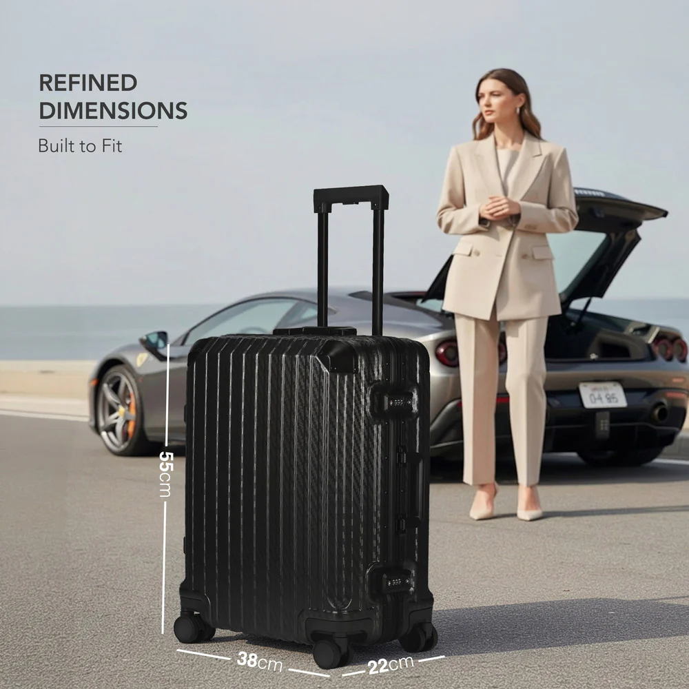 LUGG Solo 20" Hard Shell Suitcase 55x38x22  5yr Warranty Black - Image 2