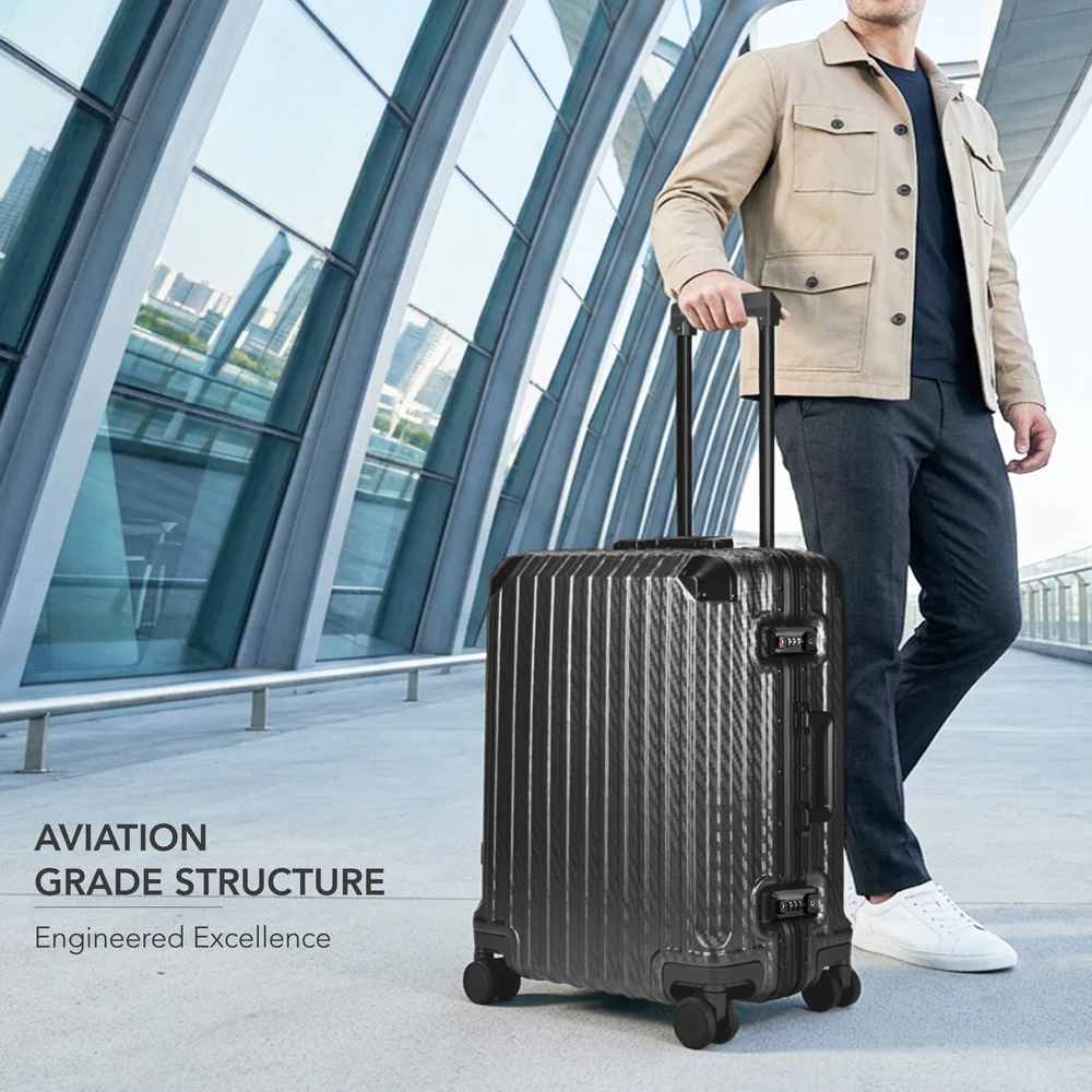 LUGG Solo 20" Hard Shell Suitcase 55x38x22  5yr Warranty Black - Image 3