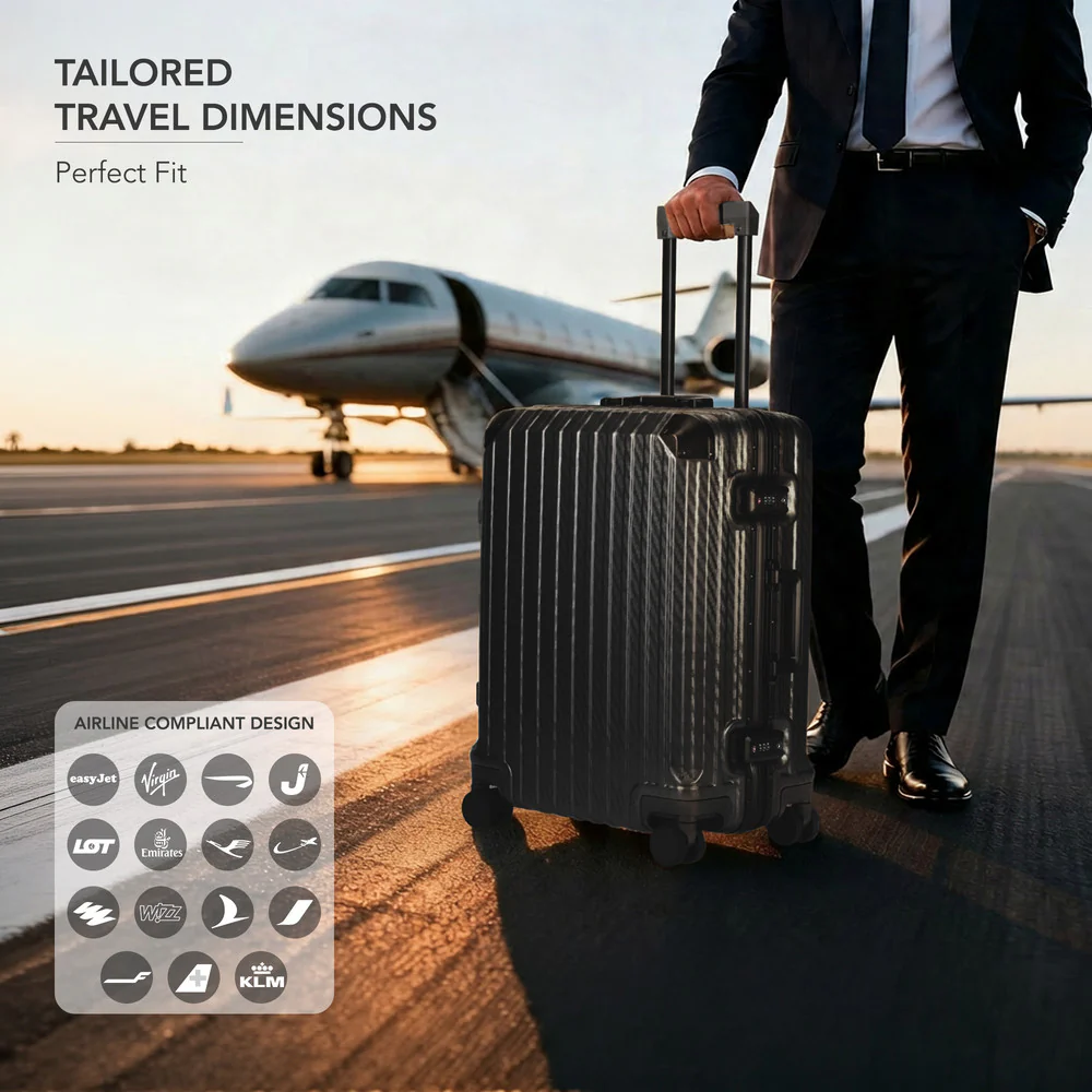 LUGG Solo 20" Hard Shell Suitcase 55x38x22  5yr Warranty Black - Image 4