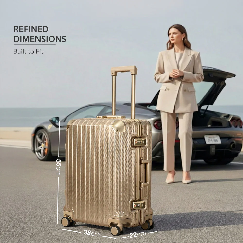 LUGG Solo 20" Hard Shell Suitcase 55x38x22  5yr Warranty Gold - Image 2