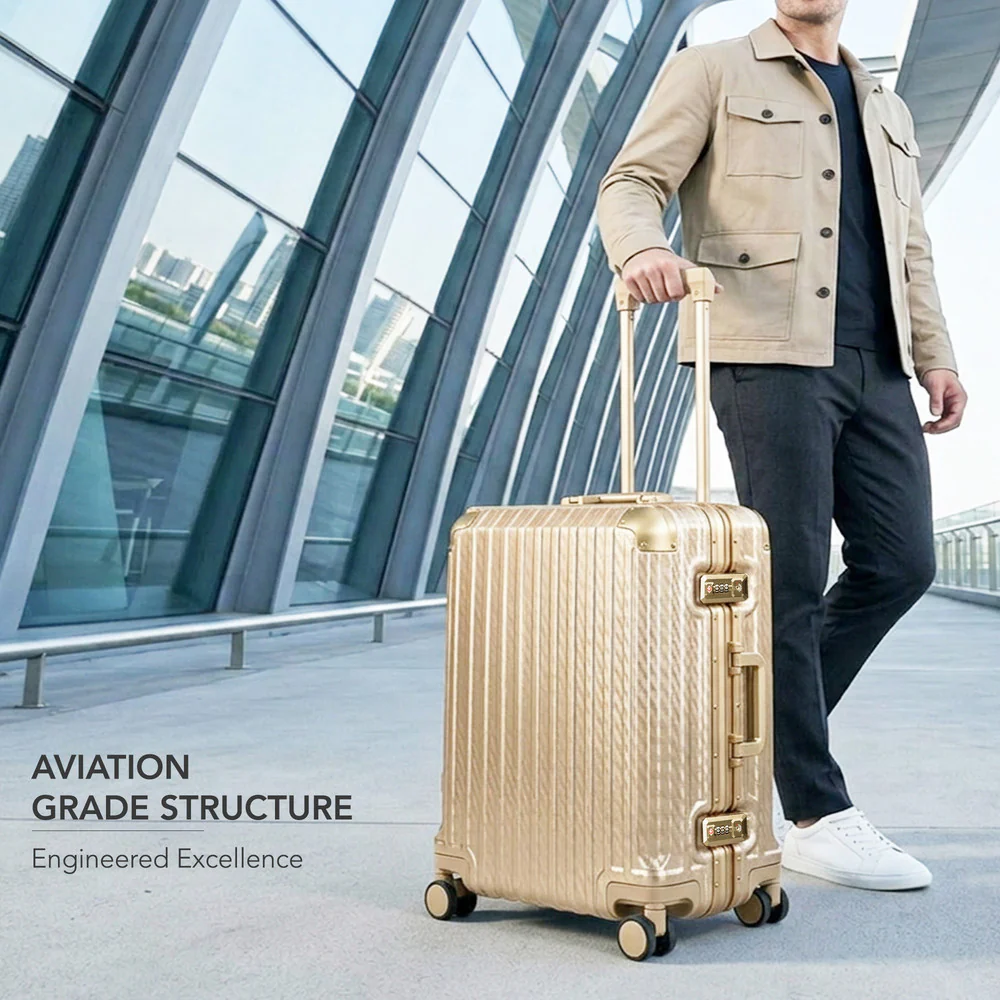 LUGG Solo 20" Hard Shell Suitcase 55x38x22  5yr Warranty Gold - Image 3