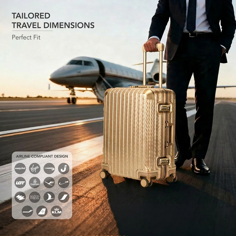 LUGG Solo 20" Hard Shell Suitcase 55x38x22  5yr Warranty Gold - Image 4