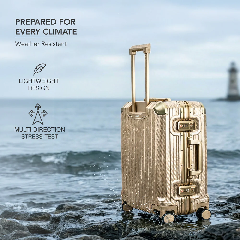 LUGG Solo 20" Hard Shell Suitcase 55x38x22  5yr Warranty Gold - Image 6