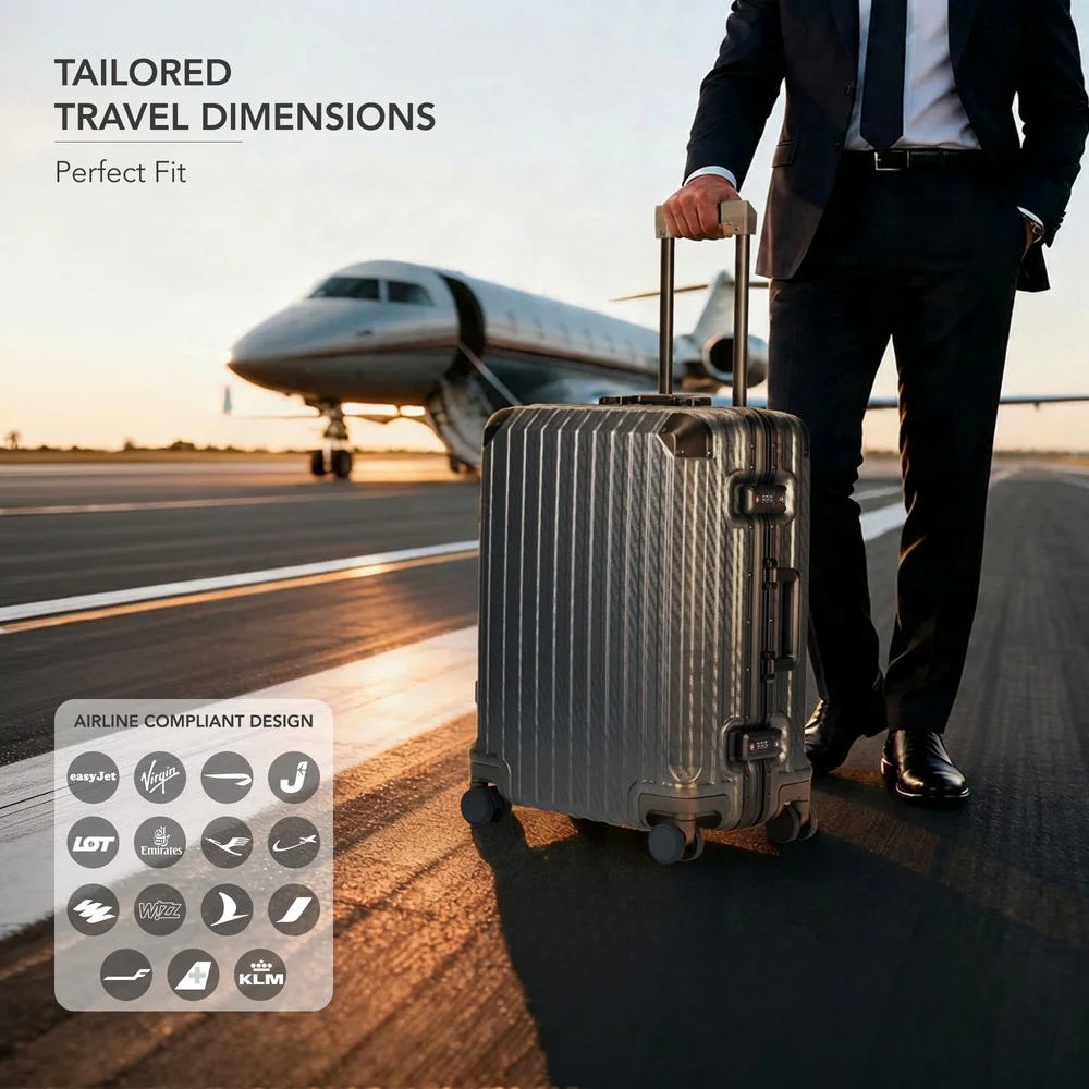 LUGG Solo 20" Hard Shell Suitcase 55x38x22 5yr Warranty Grey - Image 3