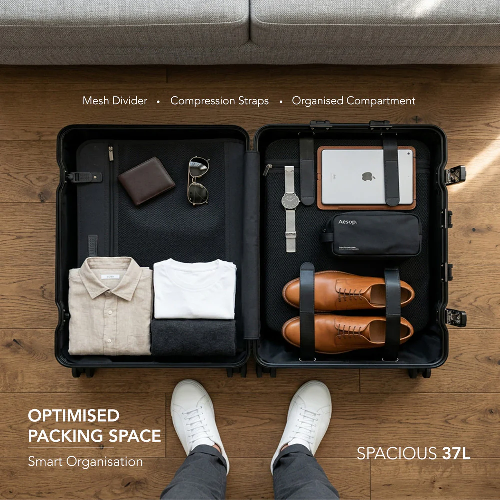 LUGG Solo 20" Hard Shell Suitcase 55x38x22 5yr Warranty Grey - Image 9
