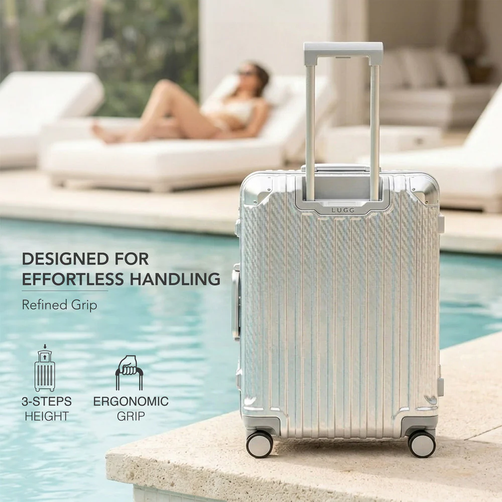 LUGG Solo 20" Hard Shell Suitcase 55x38x22  5yr Warranty Metallic Silver - Image 10