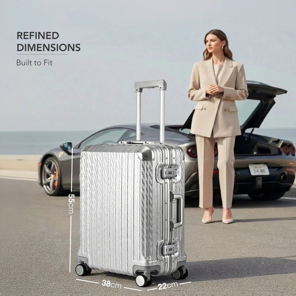 LUGG Solo 20" Hard Shell Suitcase 55x38x22  5yr Warranty Metallic Silver - Image 2