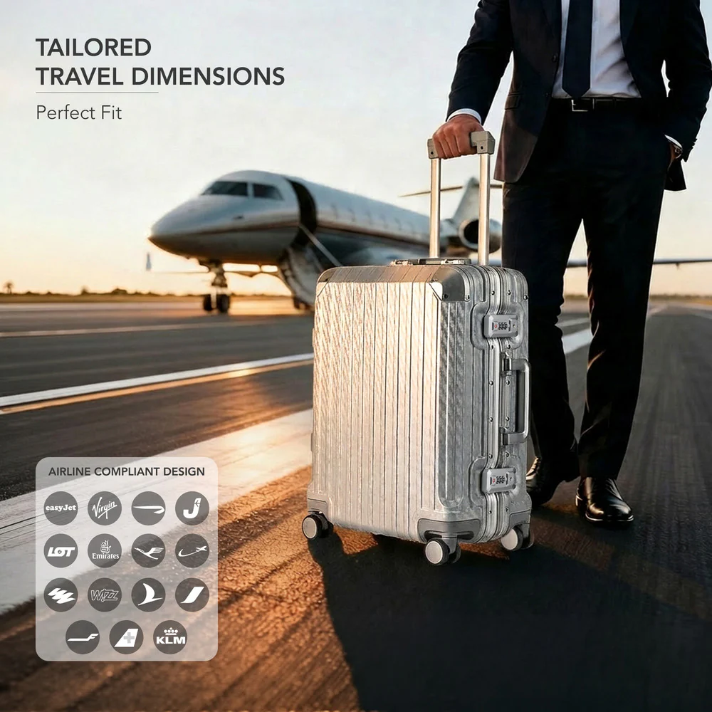 LUGG Solo 20" Hard Shell Suitcase 55x38x22  5yr Warranty Metallic Silver - Image 4