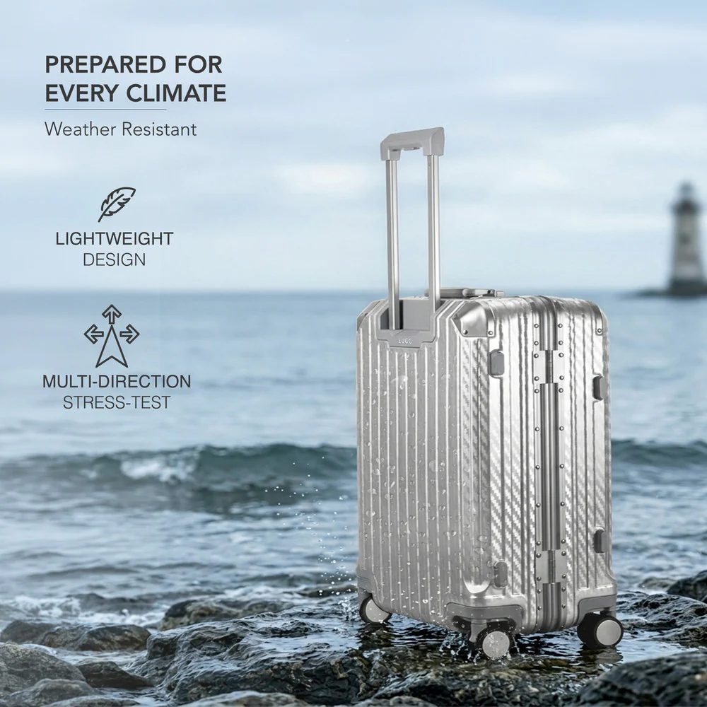 LUGG Solo 20" Hard Shell Suitcase 55x38x22  5yr Warranty Metallic Silver - Image 6