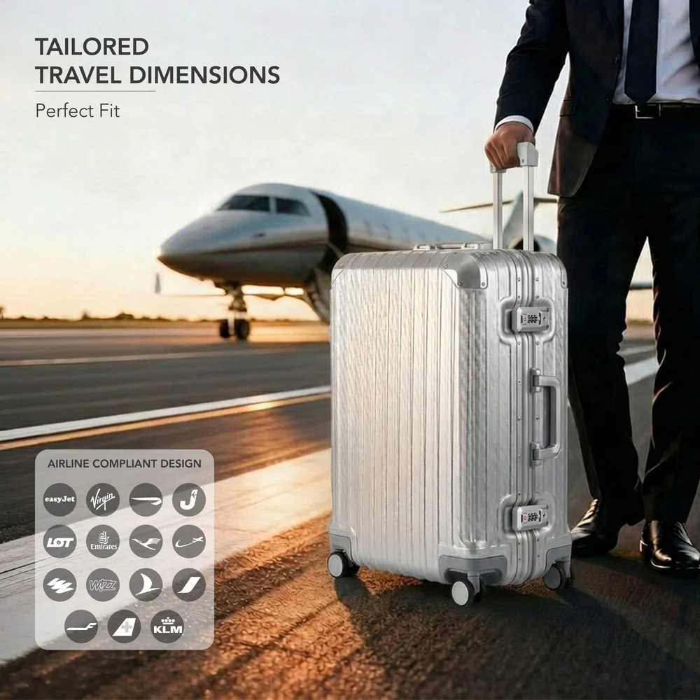 LUGG Solo Explorer 28" Hard Shell Suitcase 75x52x31cm 5yr Warranty Metallic Silver - Image 3