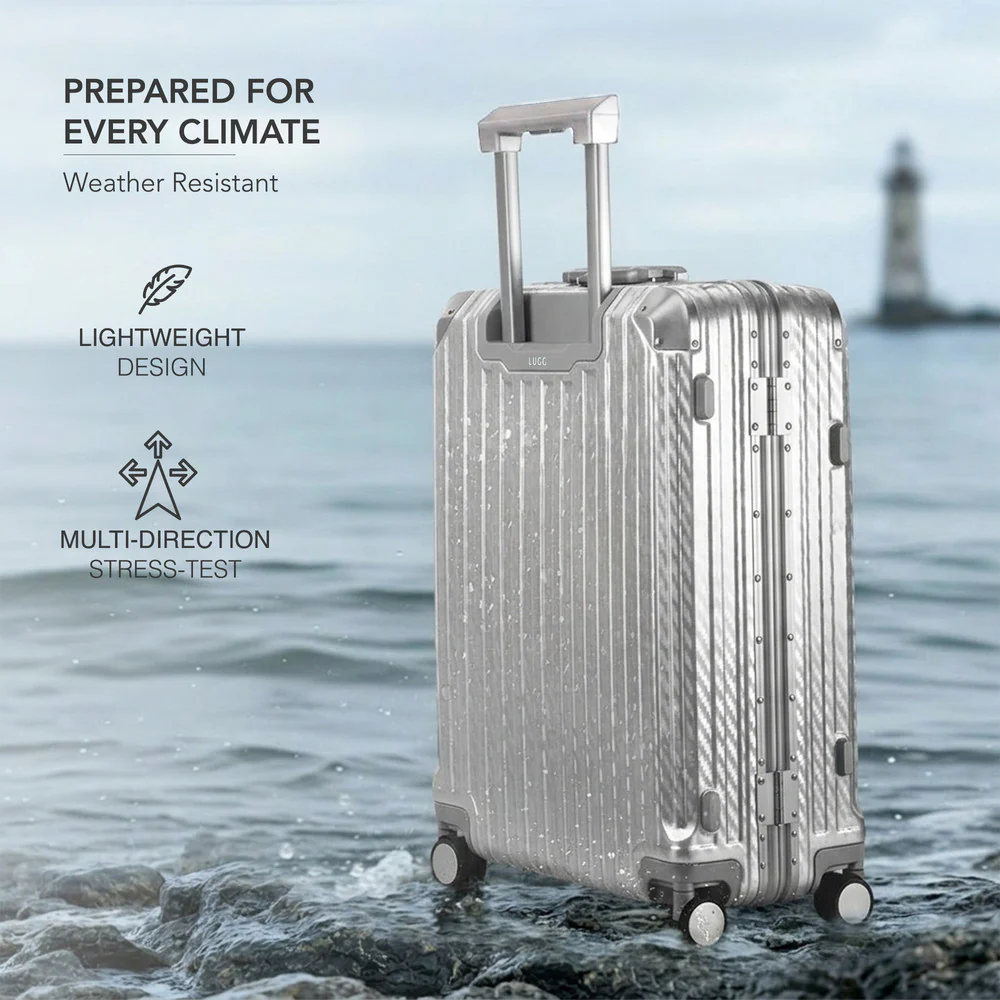 LUGG Solo Explorer 28" Hard Shell Suitcase 75x52x31cm 5yr Warranty Metallic Silver - Image 5
