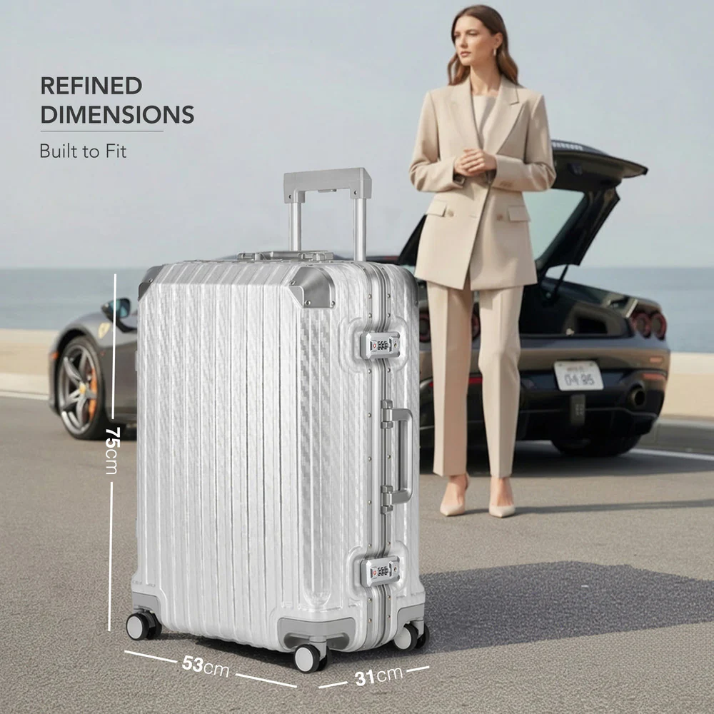 LUGG Solo Explorer 28" Hard Shell Suitcase 75x52x31cm 5yr Warranty Metallic Silver - Image 8