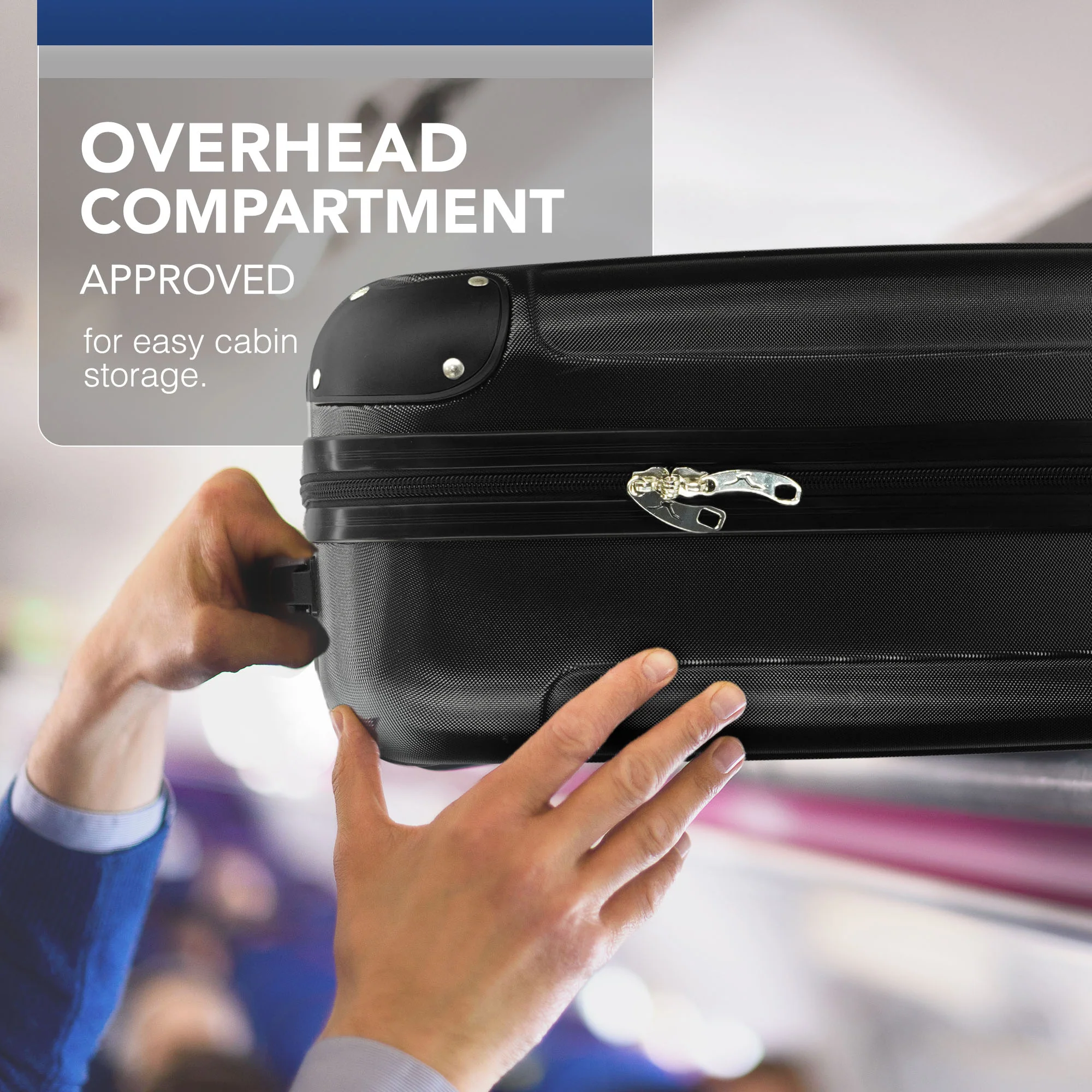 LUGG Skywander 15 Inch Lightweight Underseat Cabin Bag – EasyJet Approved Carry-On Suitcase, Durable ABS Hard Shell (45x34x20cm) - Black - Image 7