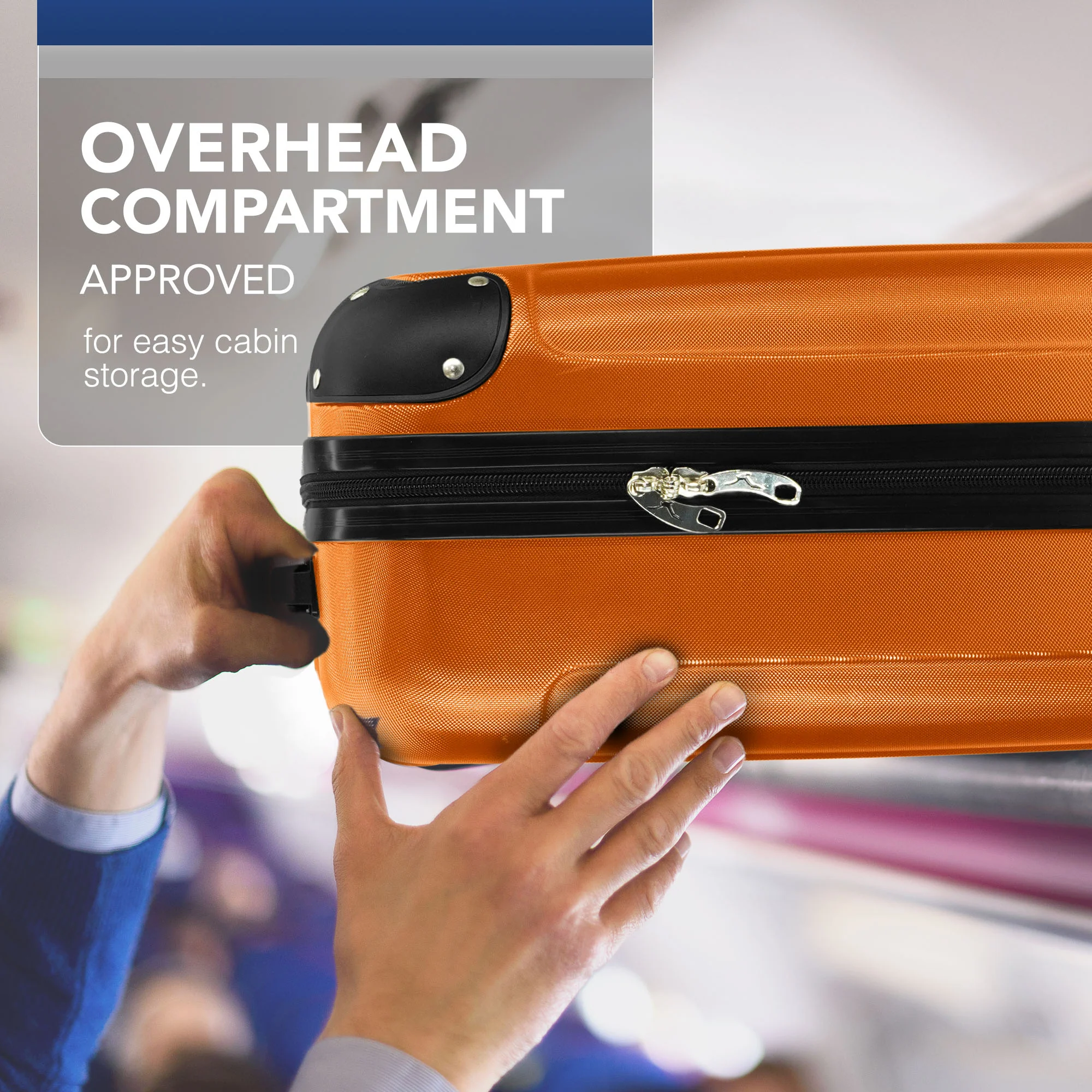 LUGG Skywander 15 Inch Lightweight Underseat Cabin Bag – EasyJet Approved Carry-On Suitcase, Durable ABS Hard Shell (45x34x20cm) - Orange - Image 7
