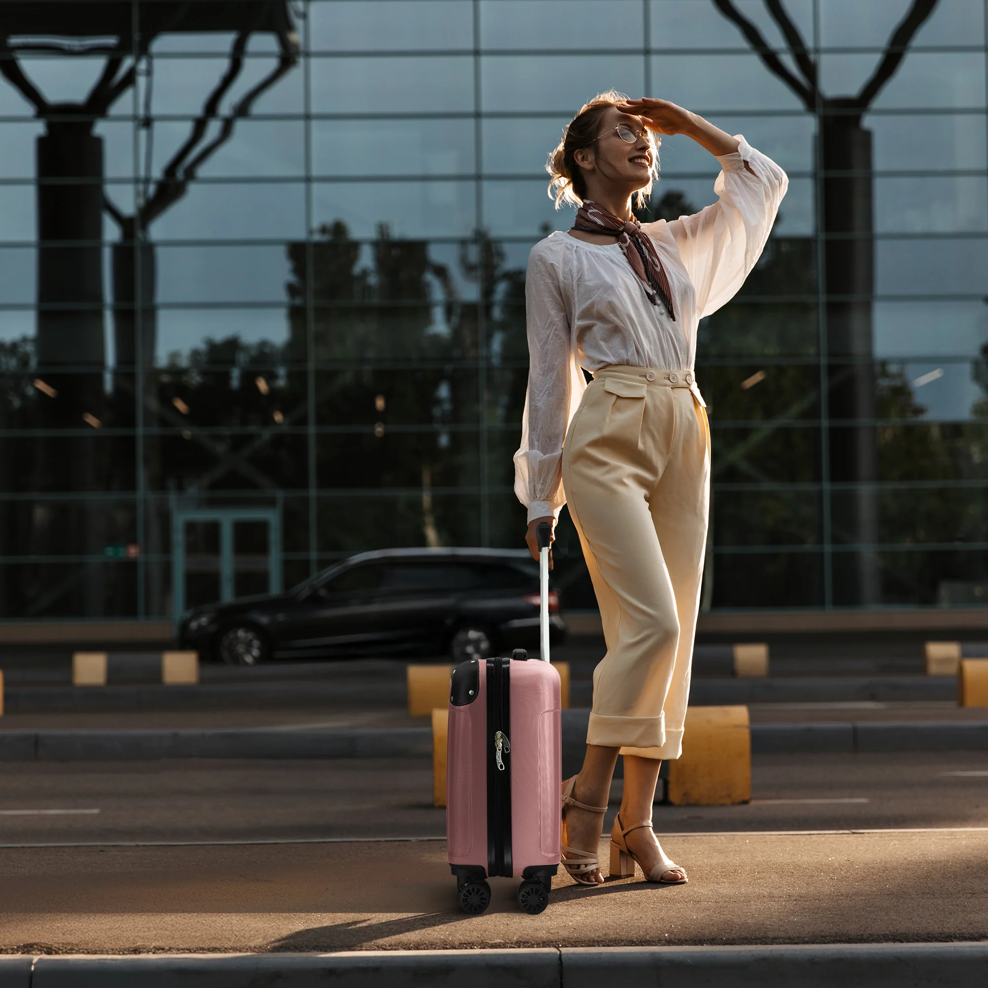 LUGG Skywander 15 Inch Lightweight Underseat Cabin Bag – EasyJet Approved Carry-On Suitcase, Durable ABS Hard Shell (45x34x20cm) - Rose Gold - Image 7