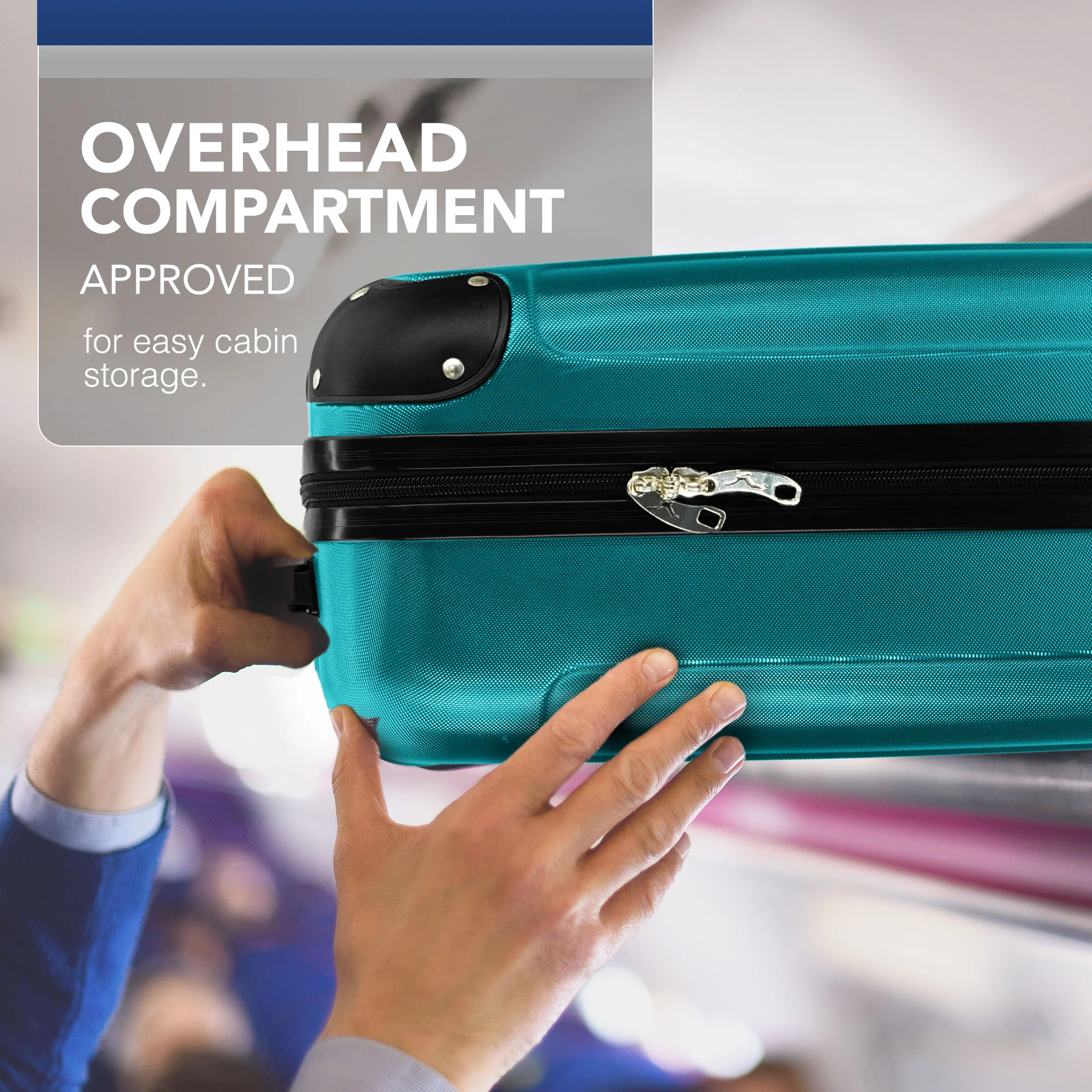 LUGG Skywander 15 Inch Lightweight Underseat Cabin Bag – EasyJet Approved Carry-On Suitcase, Durable ABS Hard Shell (45x34x20cm) - Teal - Image 7