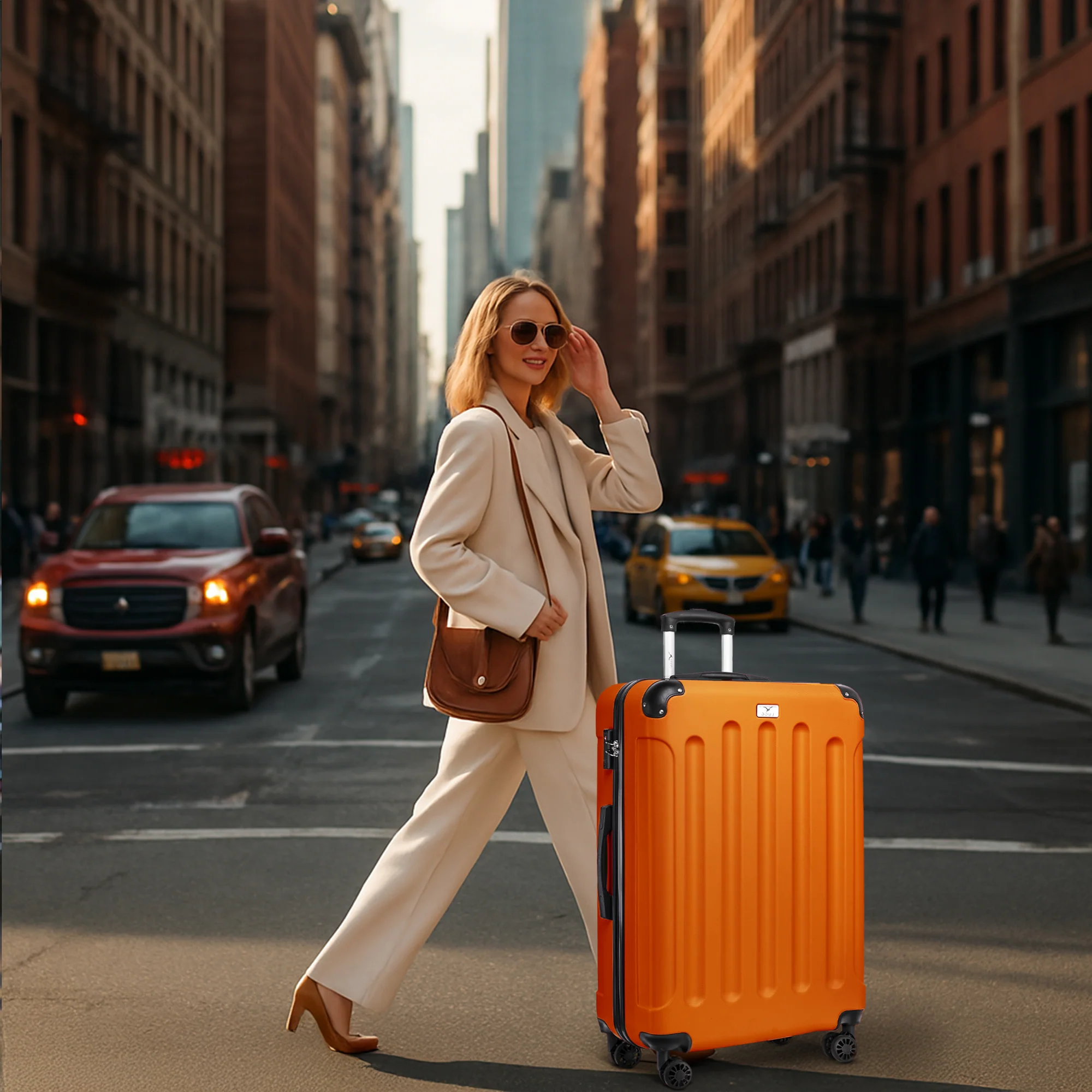 LUGG Skywander 28” Lightweight Luggage - 77cm x 50cm x 29cm - Strong & Lightweight with Secure TSA Lock, Smooth 360° Wheels & Resilient Handle- Orange - Image 6
