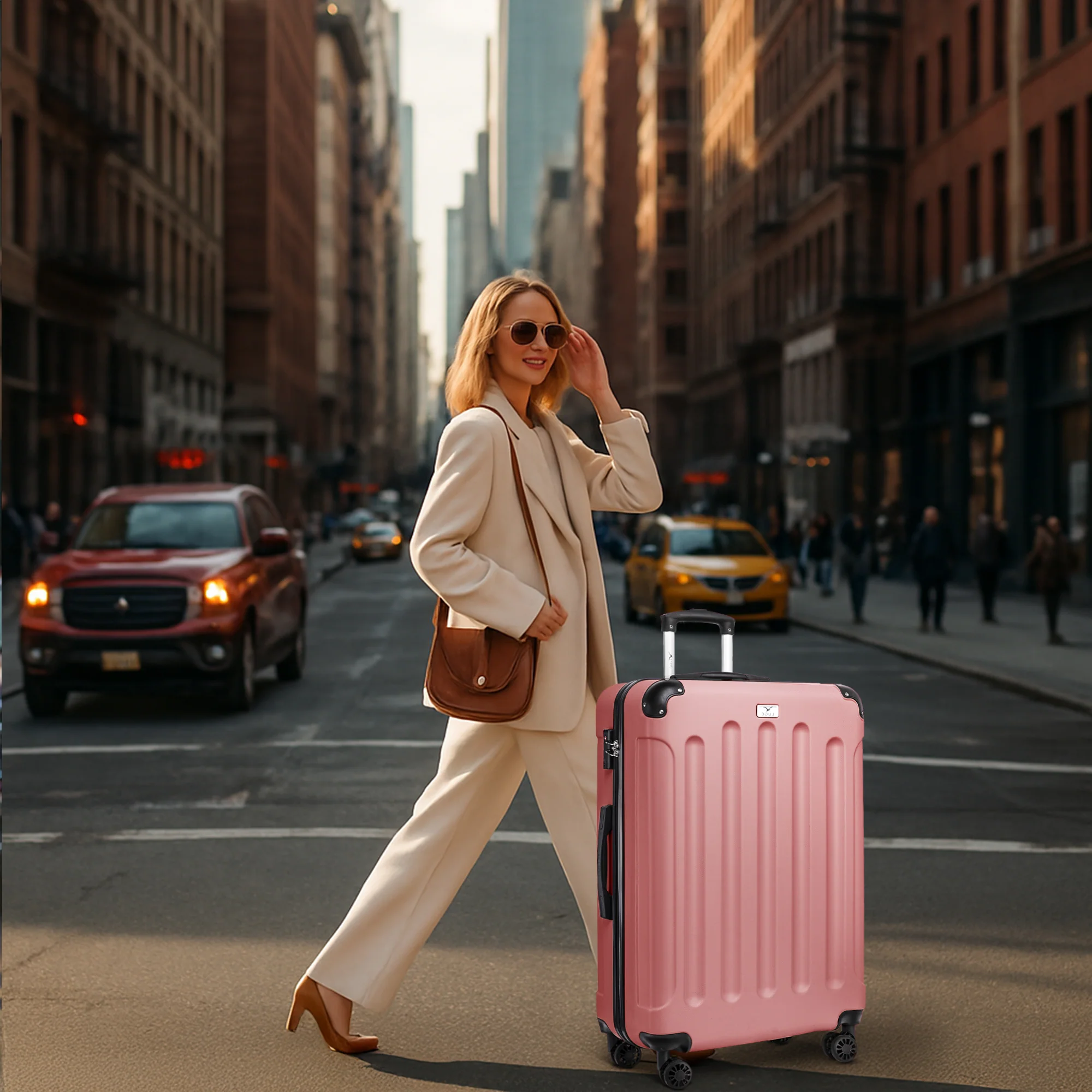 LUGG Skywander 28” Lightweight Luggage - 77cm x 50cm x 29cm - Strong & Lightweight with Secure TSA Lock, Smooth 360° Wheels & Resilient Handle- Rose Gold - Image 7