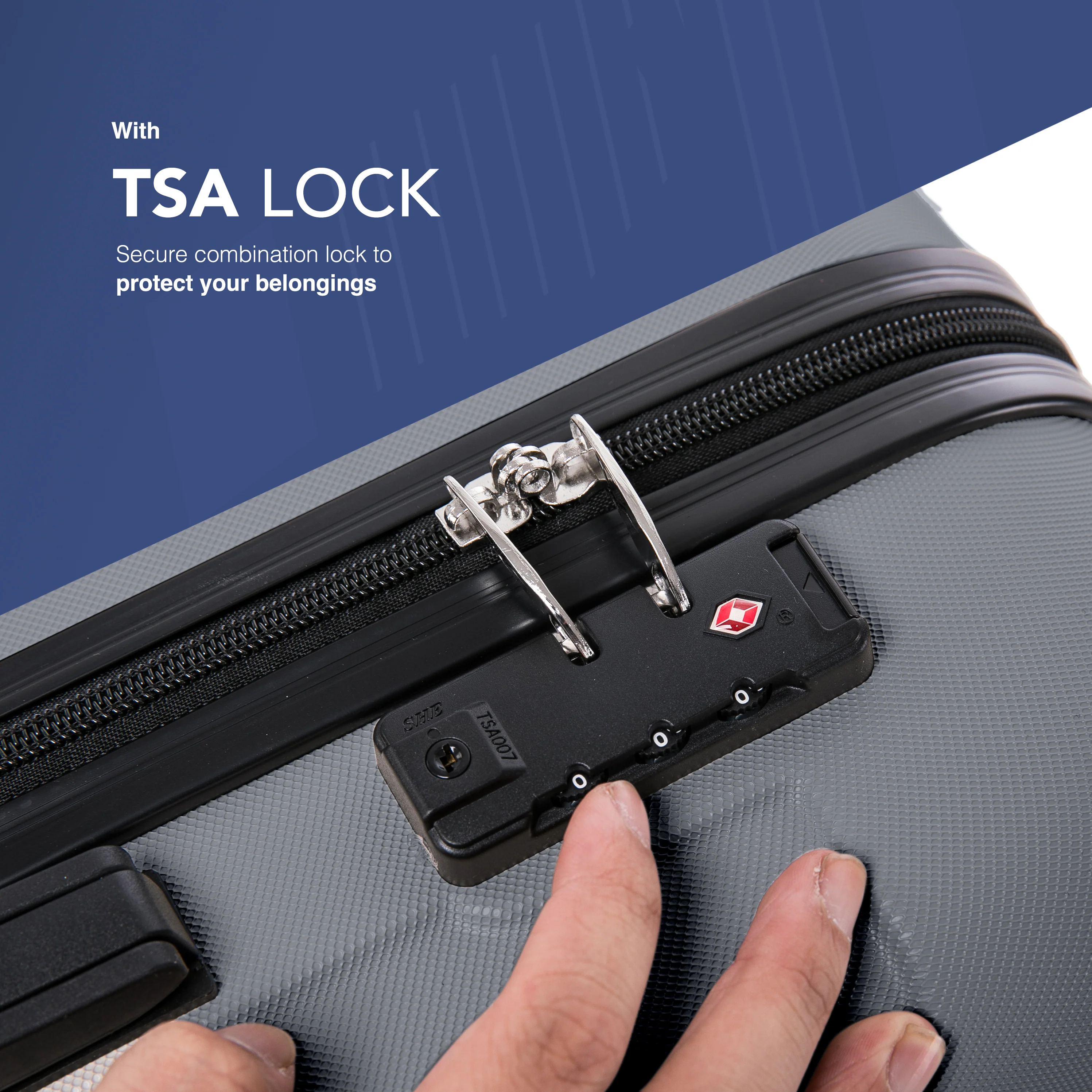 LUGG Skywander 28” Lightweight Luggage - 77cm x 50cm x 29cm - Strong & Lightweight with Secure TSA Lock, Smooth 360° Wheels & Resilient Handle- Silver - Image 4