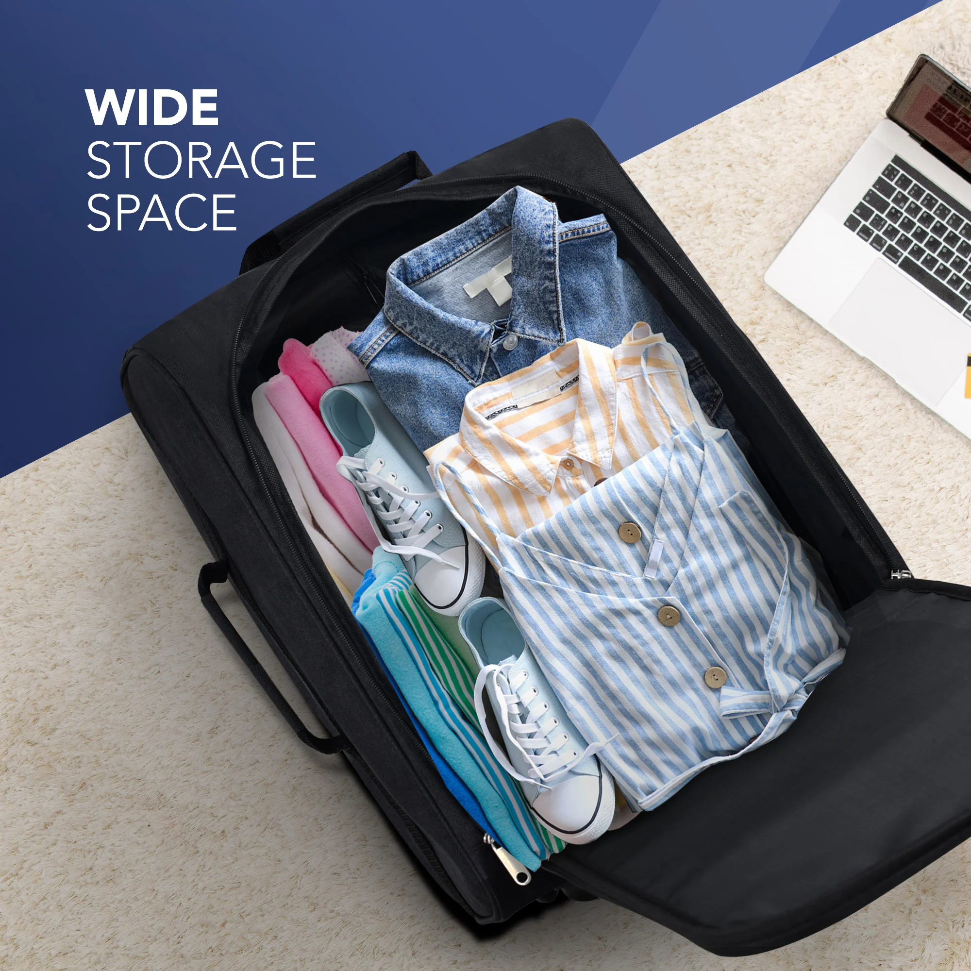 Soft Cabin Bag for EasyJet Overhead Locker - Black ( 56 x 45 x 25cm) - Image 4