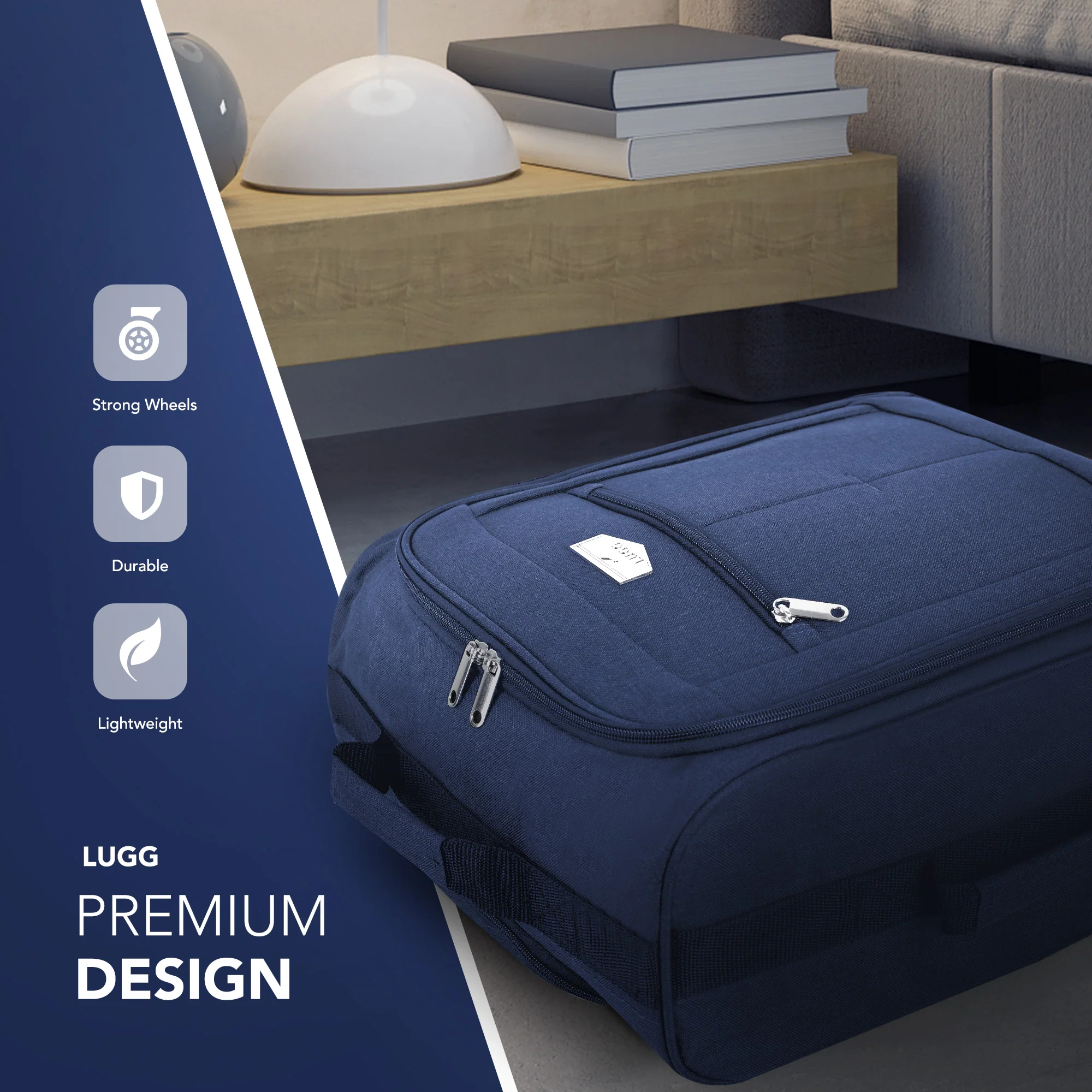 Soft Cabin Bag for EasyJet Overhead Locker - Blue ( 56 x 45 x 25cm) - Image 3